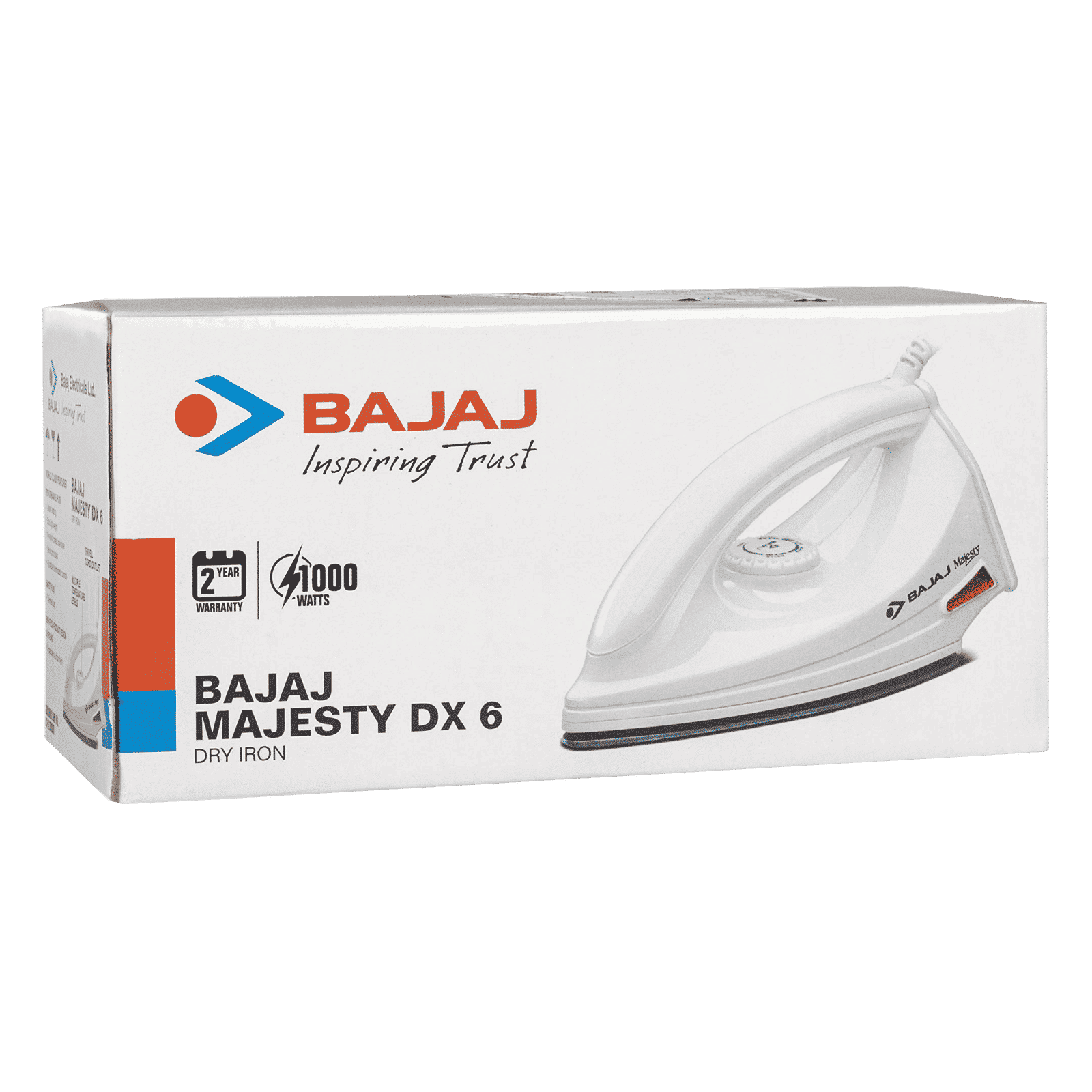 BAJAJ Majesty DX 6 1000 Watts Dry Iron (German Coating Technology, White)_6