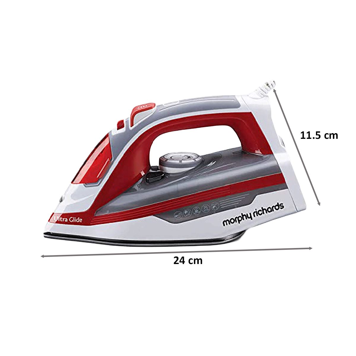 Morphy Richards Ultra Glide 1600 Watts 350ml Steam Iron (Vertical and Horizontal Ironing, Red)_2