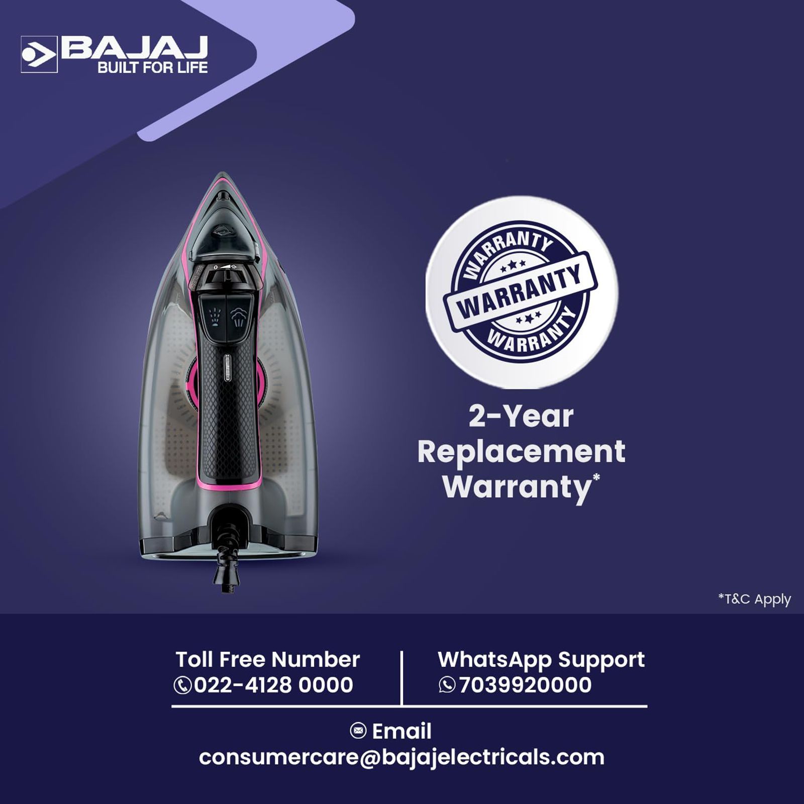 BAJAJ MX-35N 2000 Watts 210ml Steam Iron (Vertical & Horizontal Ironing, Black) BAJAJ MX-35N 2000 Watts 210ml Steam Iron (Vertical & Horizontal Ironing, Black)_10