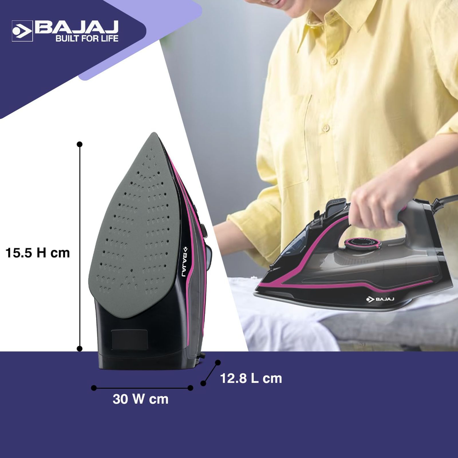 BAJAJ MX-35N 2000 Watts 210ml Steam Iron (Vertical & Horizontal Ironing, Black) BAJAJ MX-35N 2000 Watts 210ml Steam Iron (Vertical & Horizontal Ironing, Black)_12