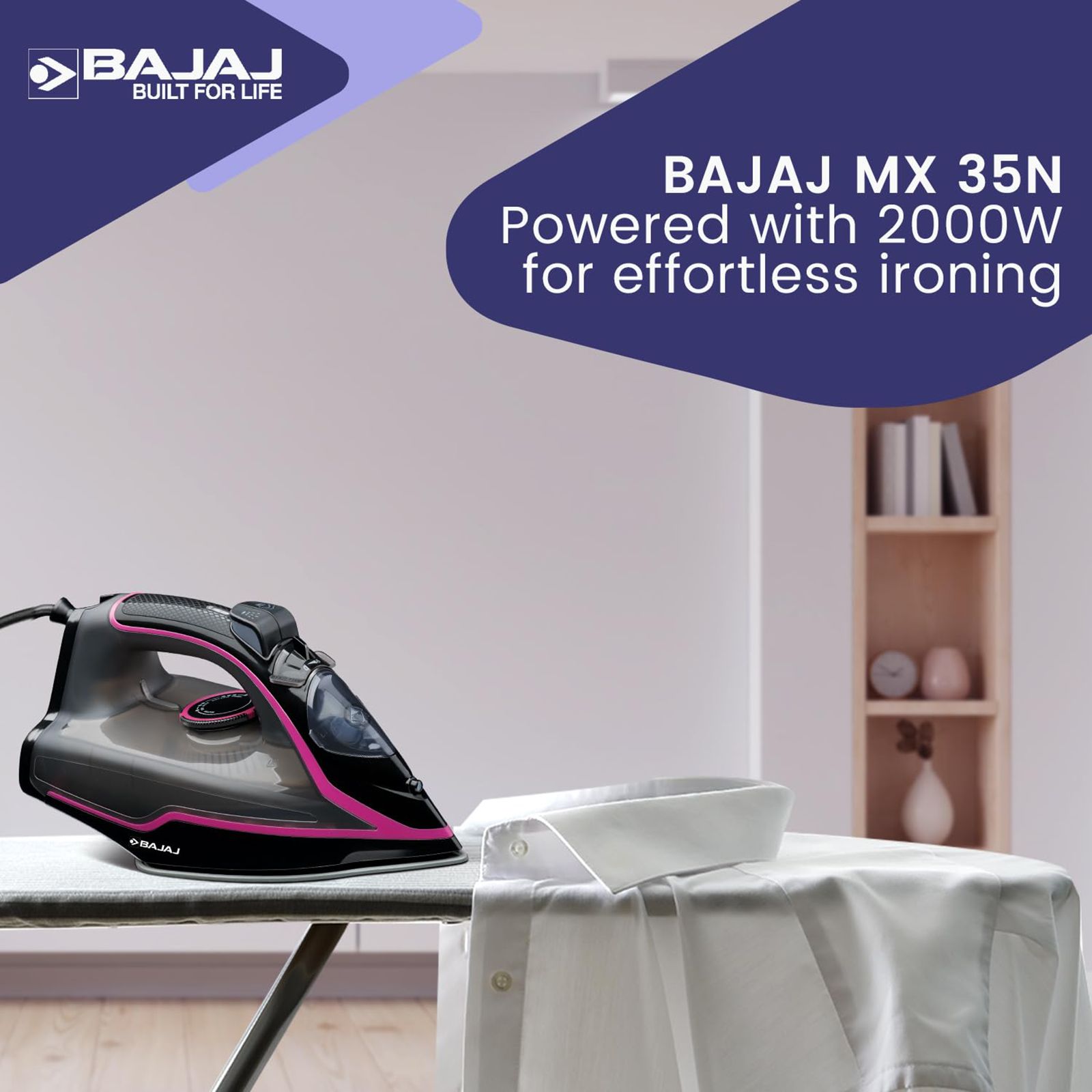 BAJAJ MX-35N 2000 Watts 210ml Steam Iron (Vertical & Horizontal Ironing, Black) BAJAJ MX-35N 2000 Watts 210ml Steam Iron (Vertical & Horizontal Ironing, Black)_6