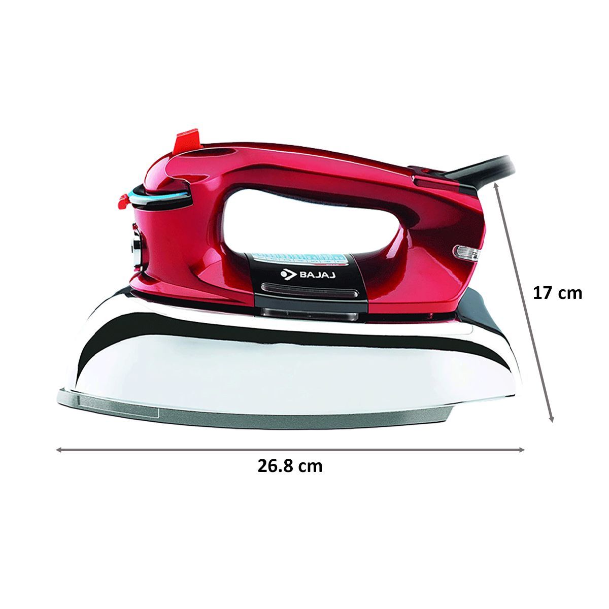 BAJAJ Majesty Macho 2000 Watts 100ml Steam Iron (Anti-Scale Technology, Red)_2
