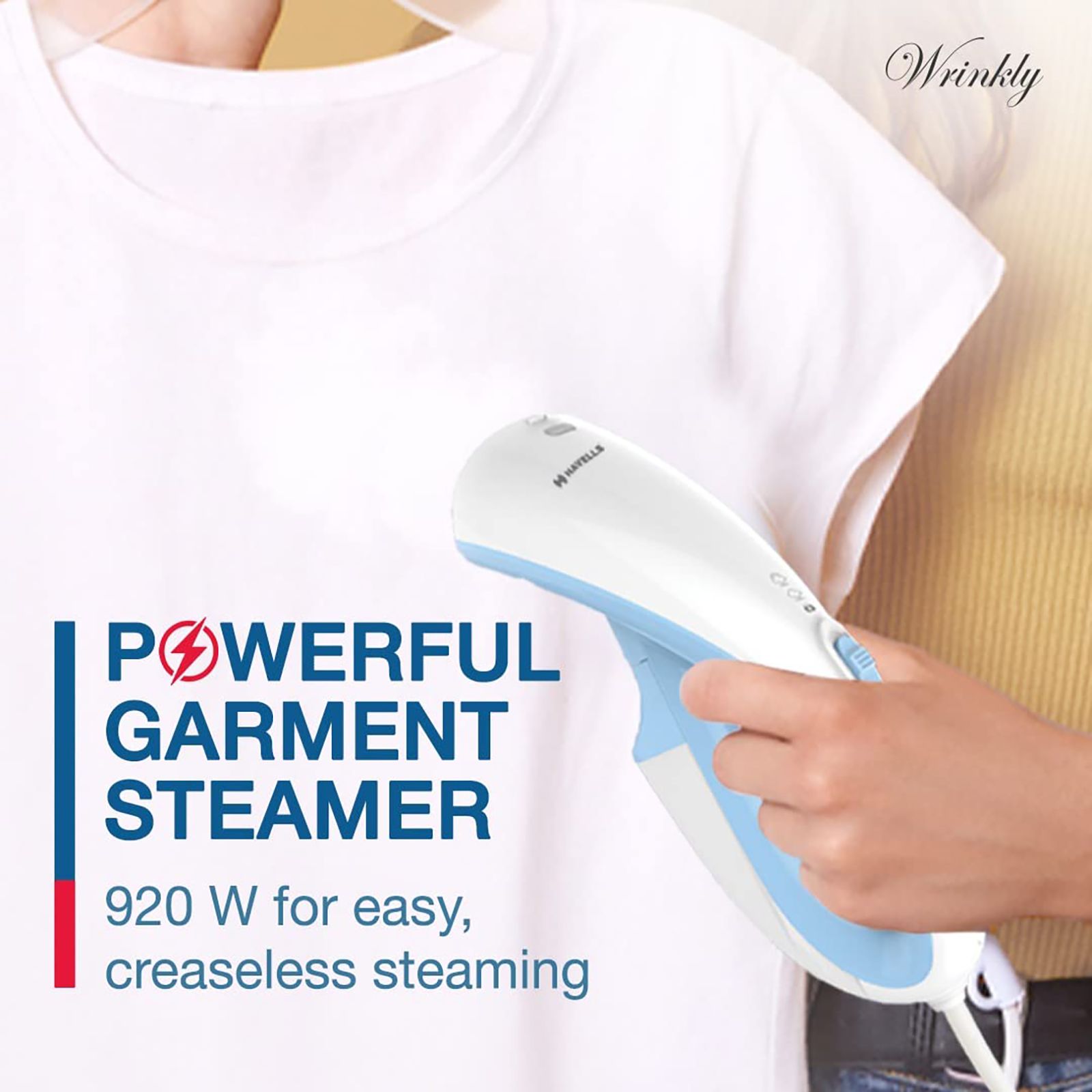 HAVELLS Wrinkly 920 Watt Garment Steamer (GHGGSBPB092, Blue)_10