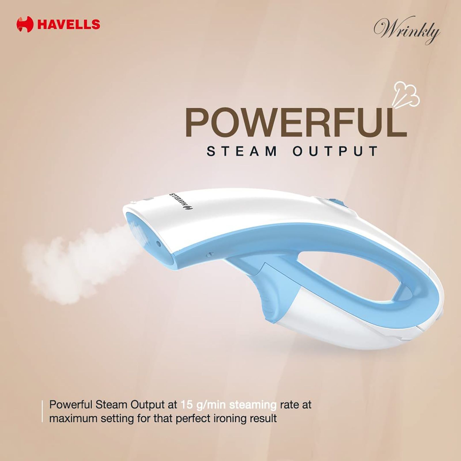 HAVELLS Wrinkly 920 Watt Garment Steamer (GHGGSBPB092, Blue)_4