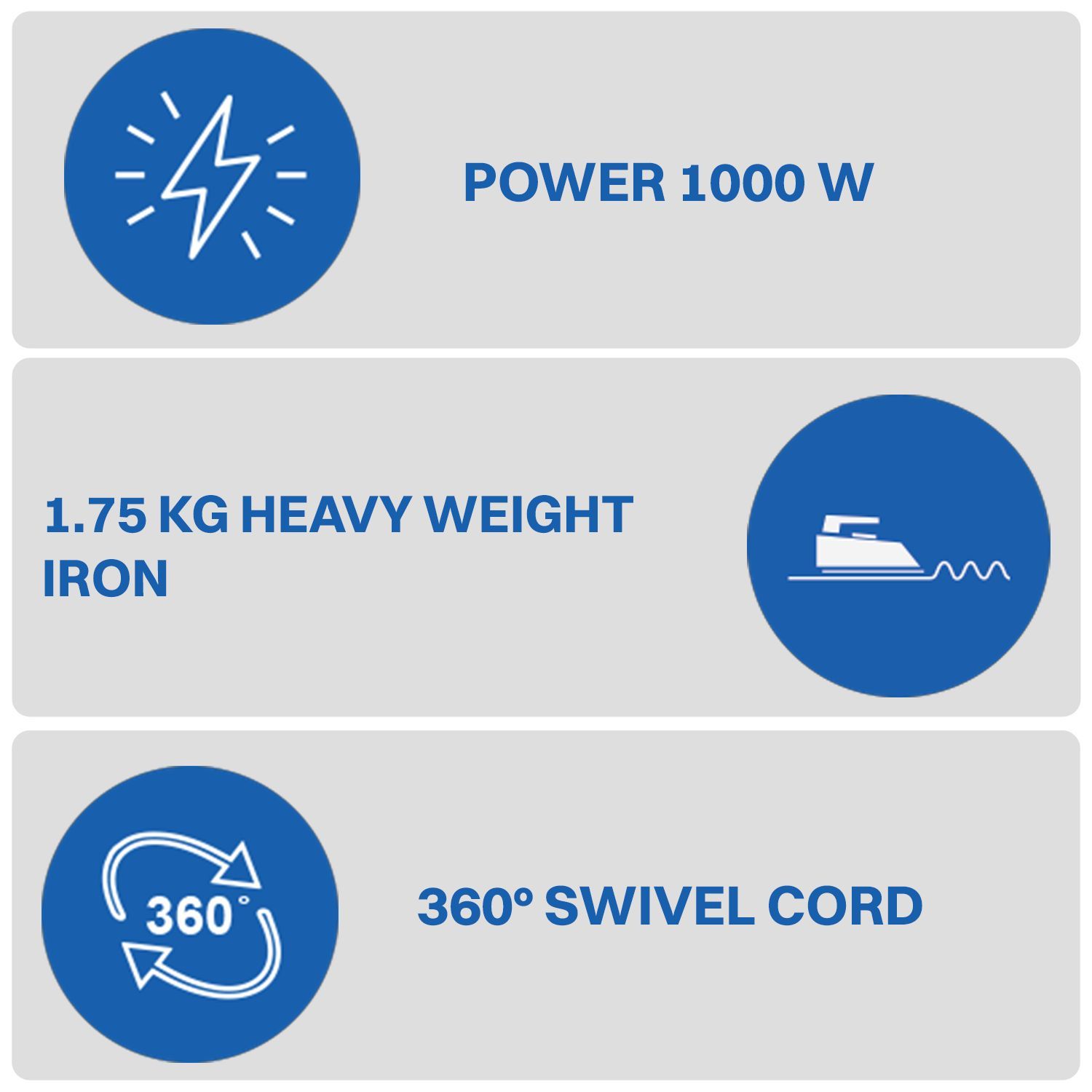 USHA EI 3710 1000 Watts Dry Iron (360 Degree Swivel Cord, White)_5