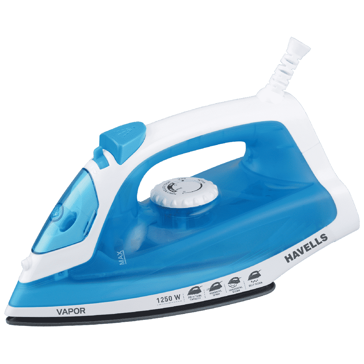 HAVELLS Vapor 1250 Watts 200ml Steam Iron (Vertical & Horizontal Ironing, Blue)_1