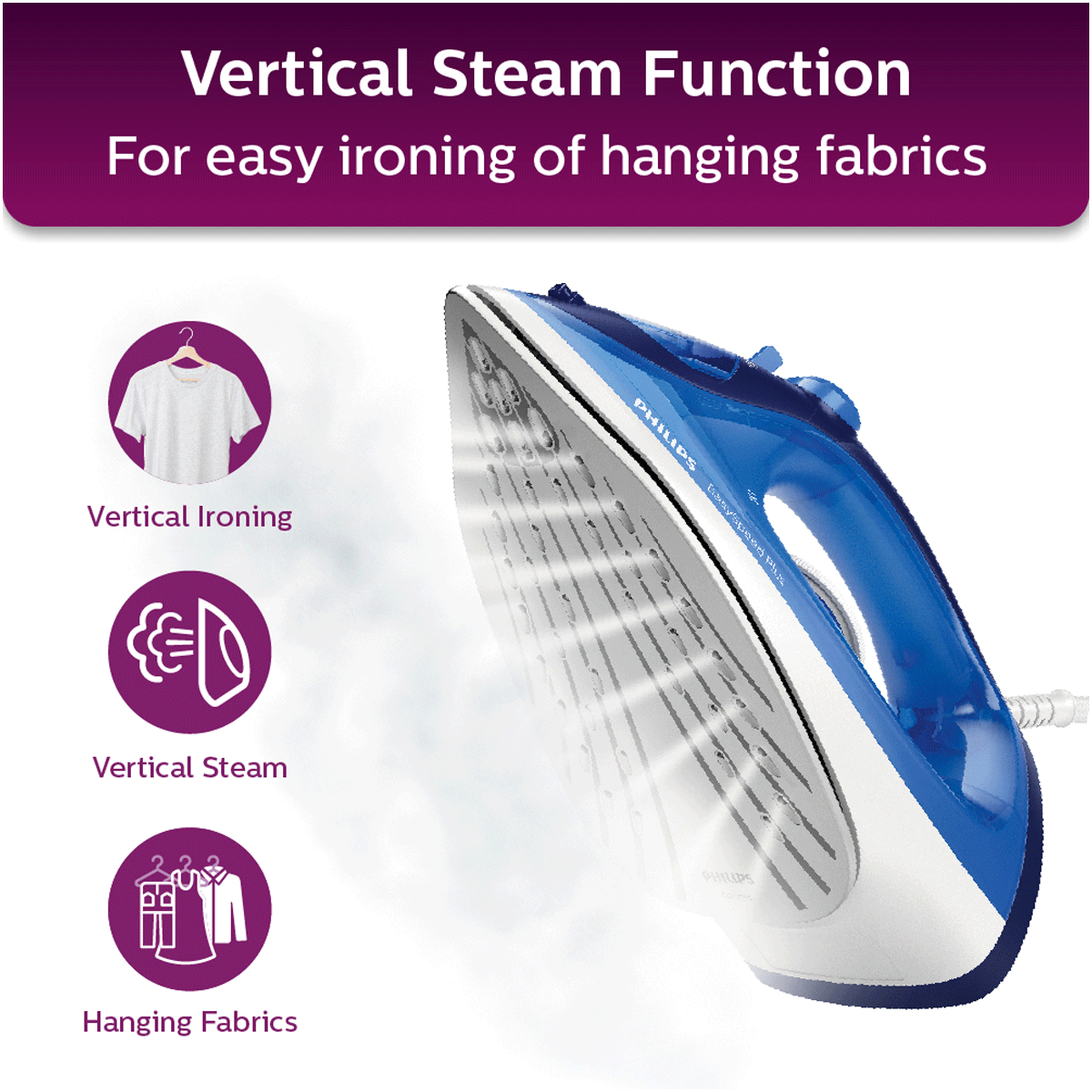 PHILIPS EasySpeed Plus 2200 Watts 270ml Steam Iron (Built-in Calc Clean Slider, Blue)_12