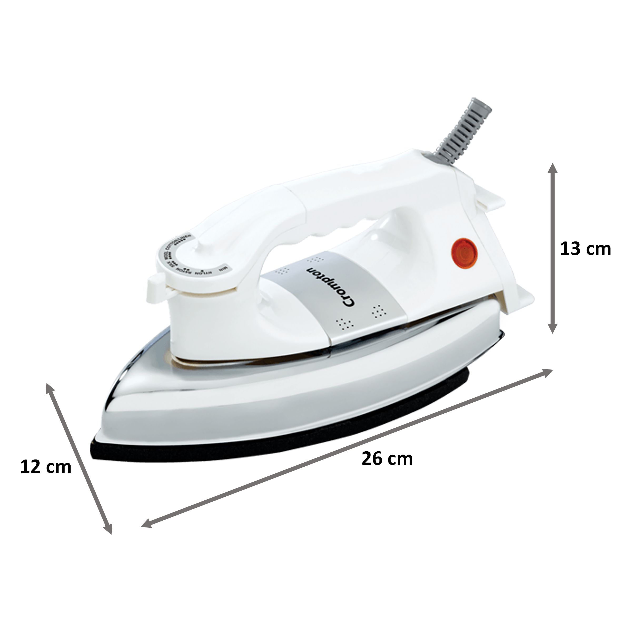 Crompton Rhino 1000 Watts Dry Iron (6 Fabric Settings, White)_2