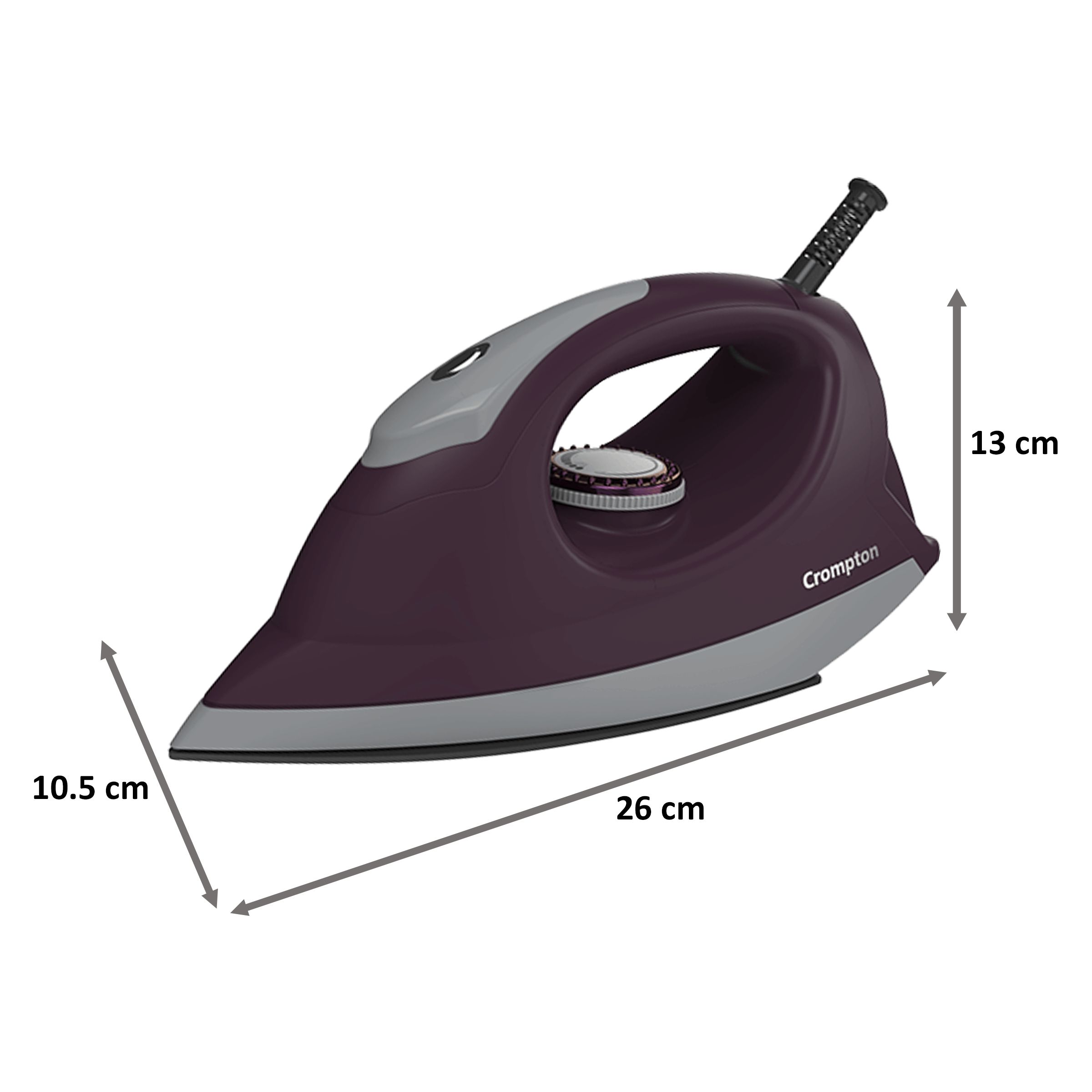 Crompton Pebble 1100 Watts Dry Iron (6 Fabric Settings, Purple) Crompton Pebble 1100 Watts Dry Iron (6 Fabric Settings, Purple)_2