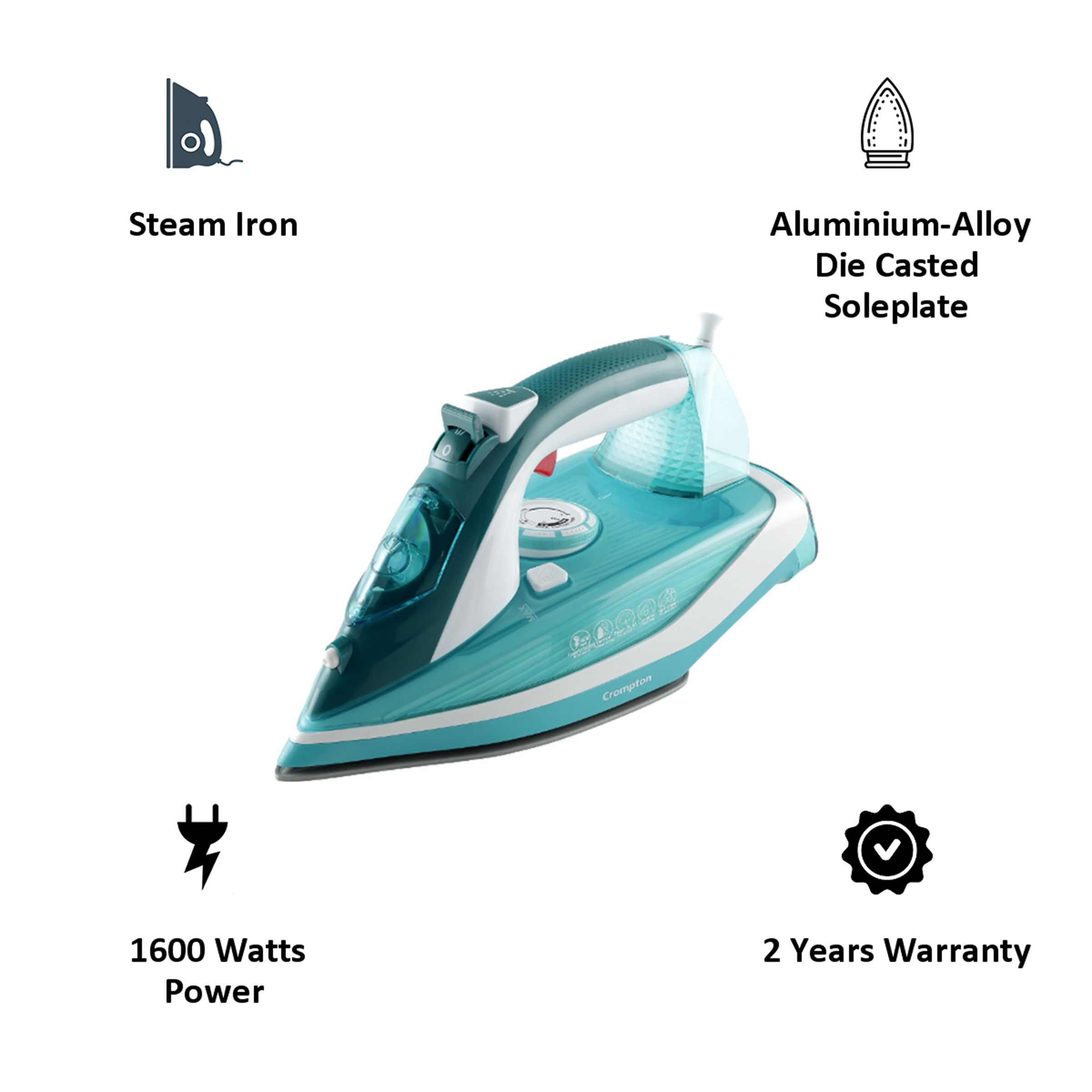 Crompton FabriSmart 1600 Watts 200ml Steam Iron (Anti Drip Technology, Purple)_6