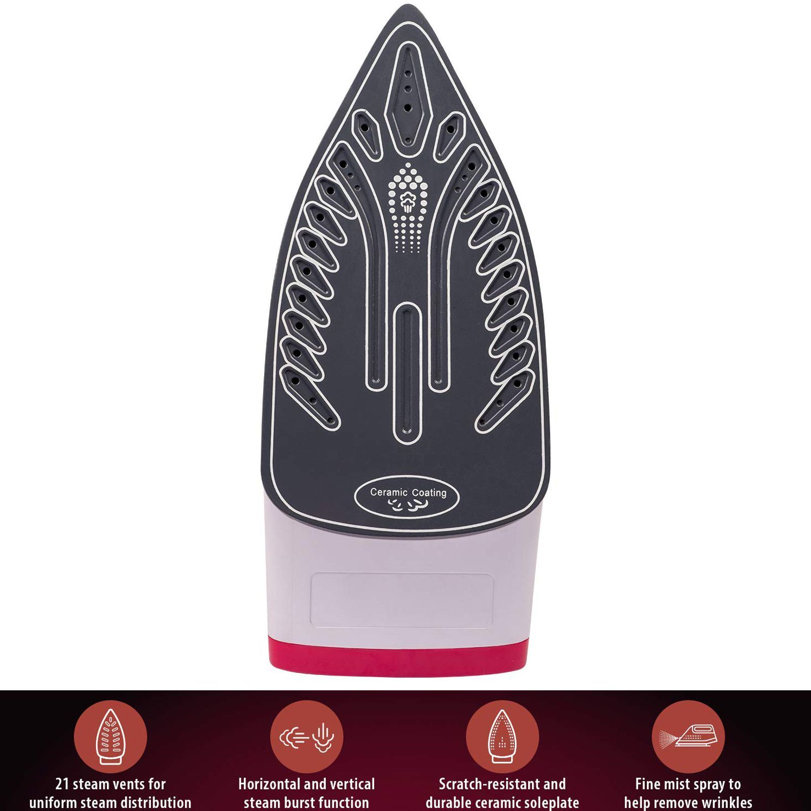 USHA Grand Jet 2200 Watts 400ml Steam Iron (Detachable Water Tank, GJ2200CS, Pink)_4