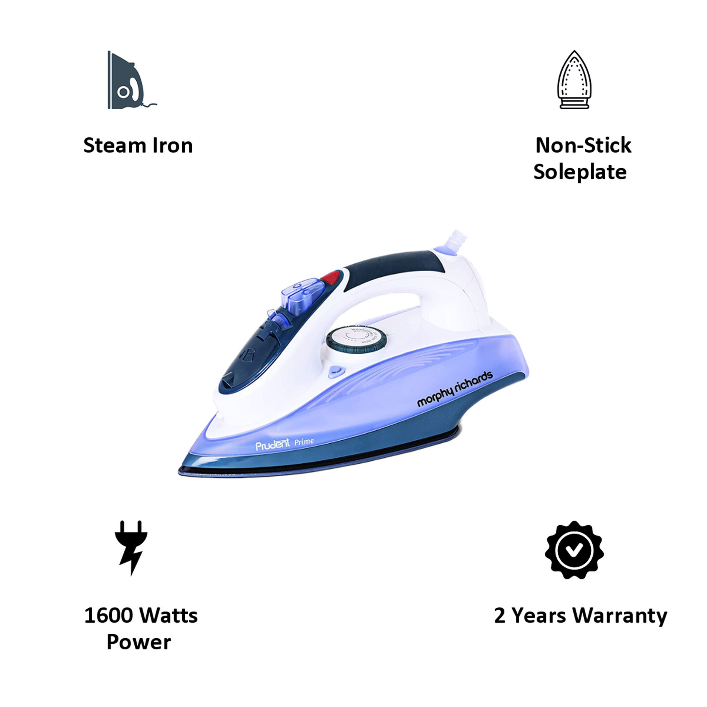 morphy richards Prudent Prime 1600 Watts 350ml Steam Iron (Self-Clean Function, 500014, Purple/White) morphy richards Prudent Prime 1600 Watts 350ml Steam Iron (Self-Clean Function, 500014, Purple/White)_7