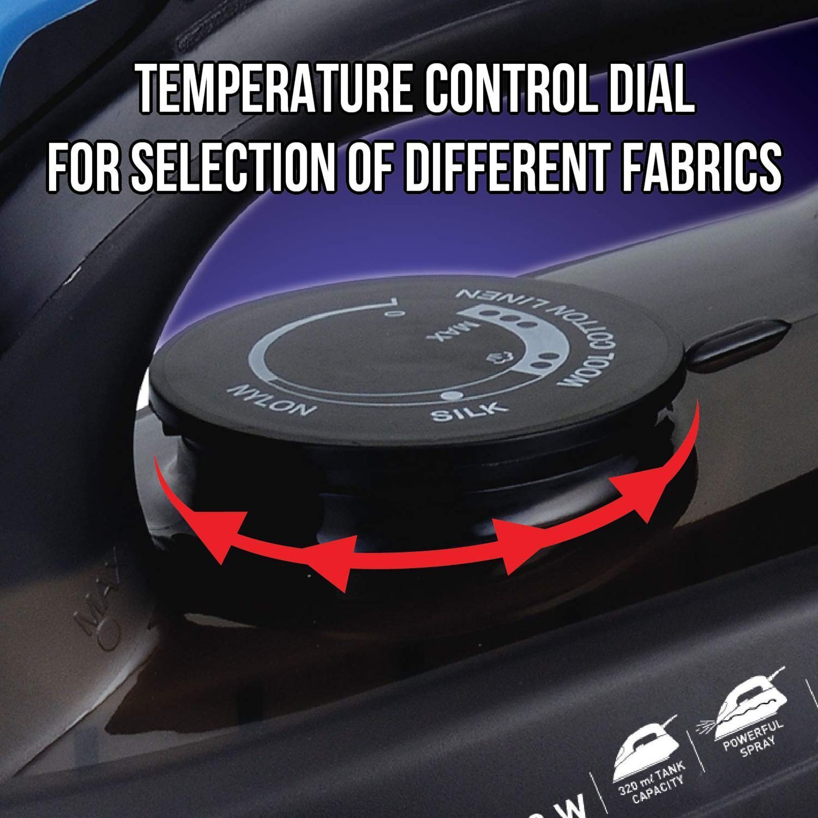 HAVELLS Plush 1600 Watts 320ml Steam Iron (Horizontal & Vertical Steaming, Black) HAVELLS Plush 1600 Watts 320ml Steam Iron (Horizontal & Vertical Steaming, Black)_5