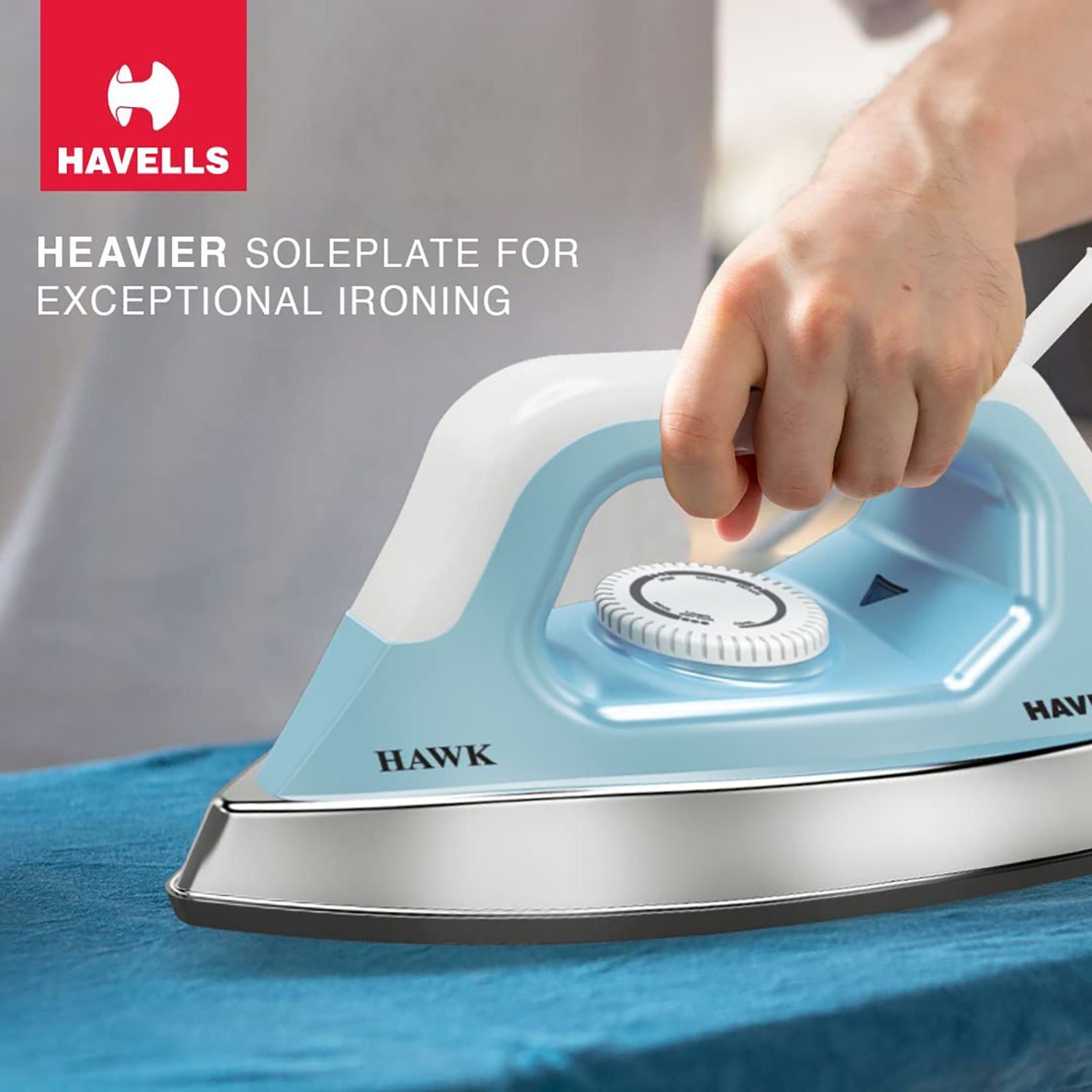 HAVELLS Hawk 1100 Watts Dry Iron (Thermal Fuse, Blue & White)_10