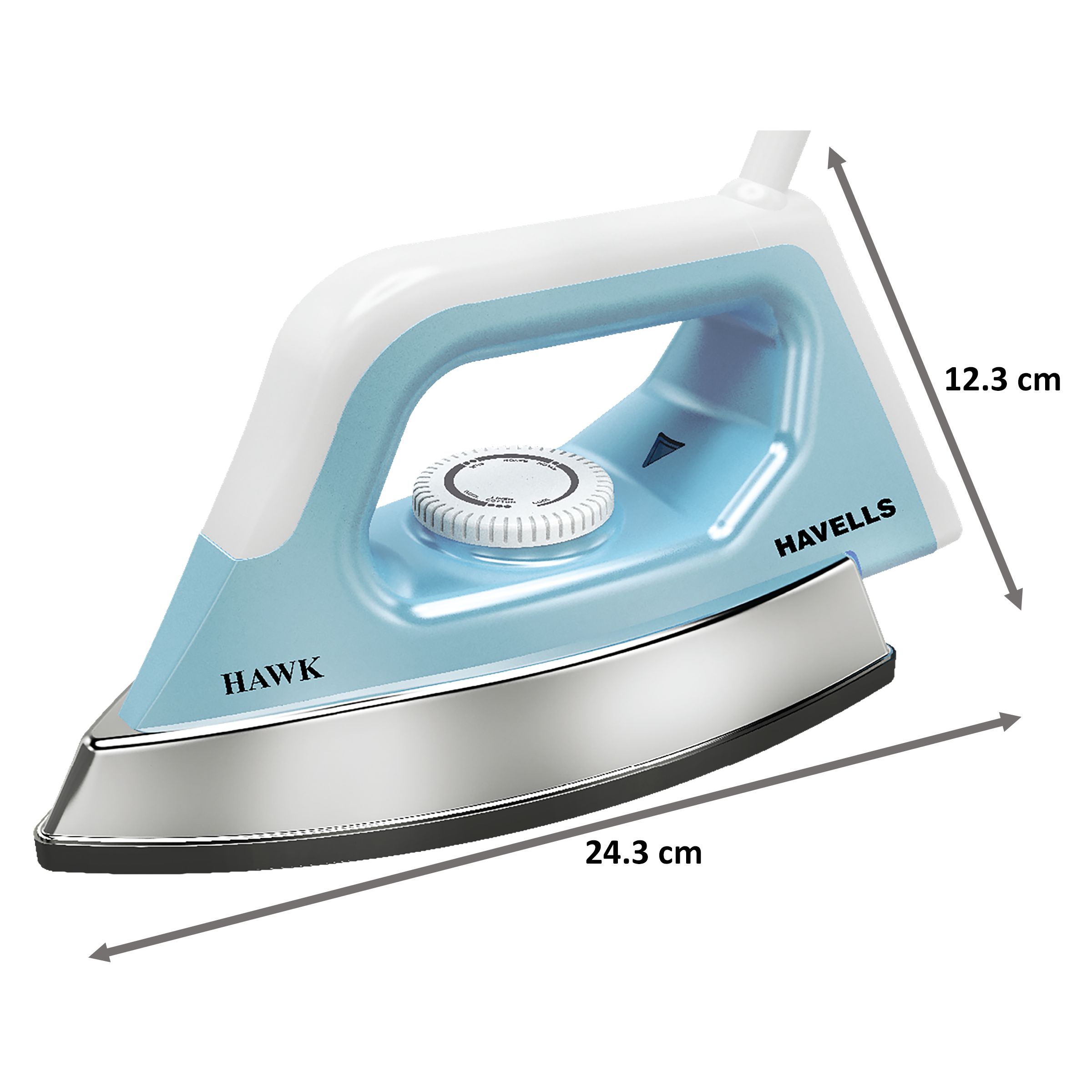 HAVELLS Hawk 1100 Watts Dry Iron (Thermal Fuse, Blue & White)_2