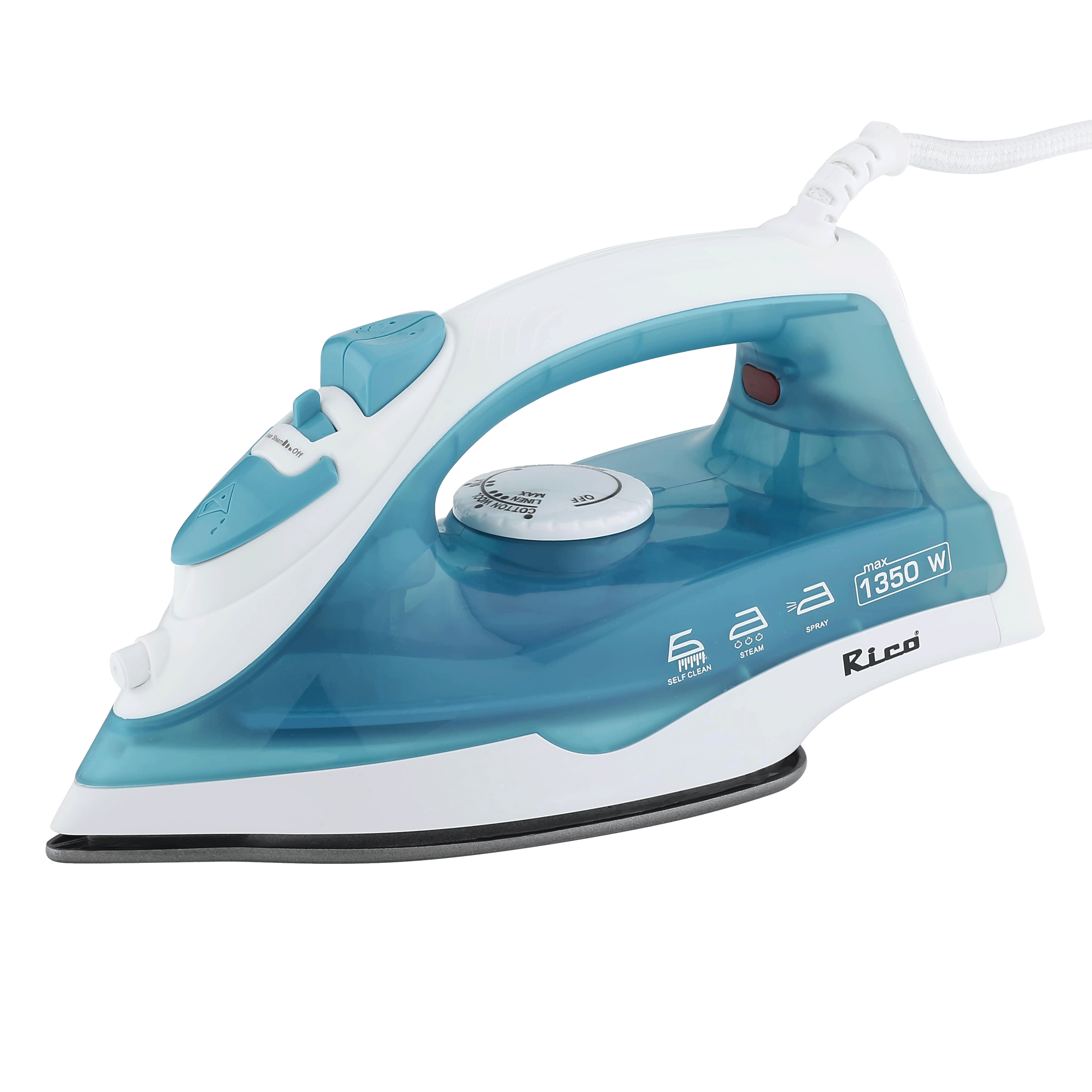 Rico SI03 1350 Watts Steam Iron (Steam burst, Sky Blue)_1