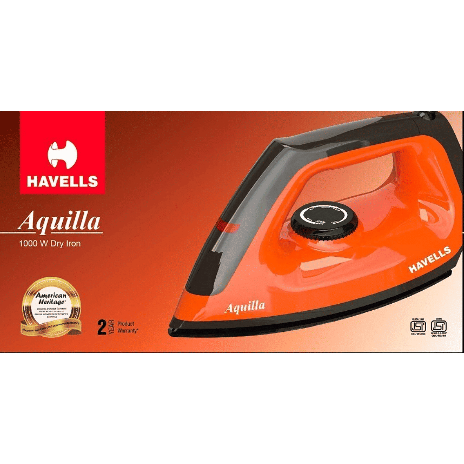 HAVELLS Aquilla 1000 Watts Dry Iron (Shock Proof Body, Amber) HAVELLS Aquilla 1000 Watts Dry Iron (Shock Proof Body, Amber)_5