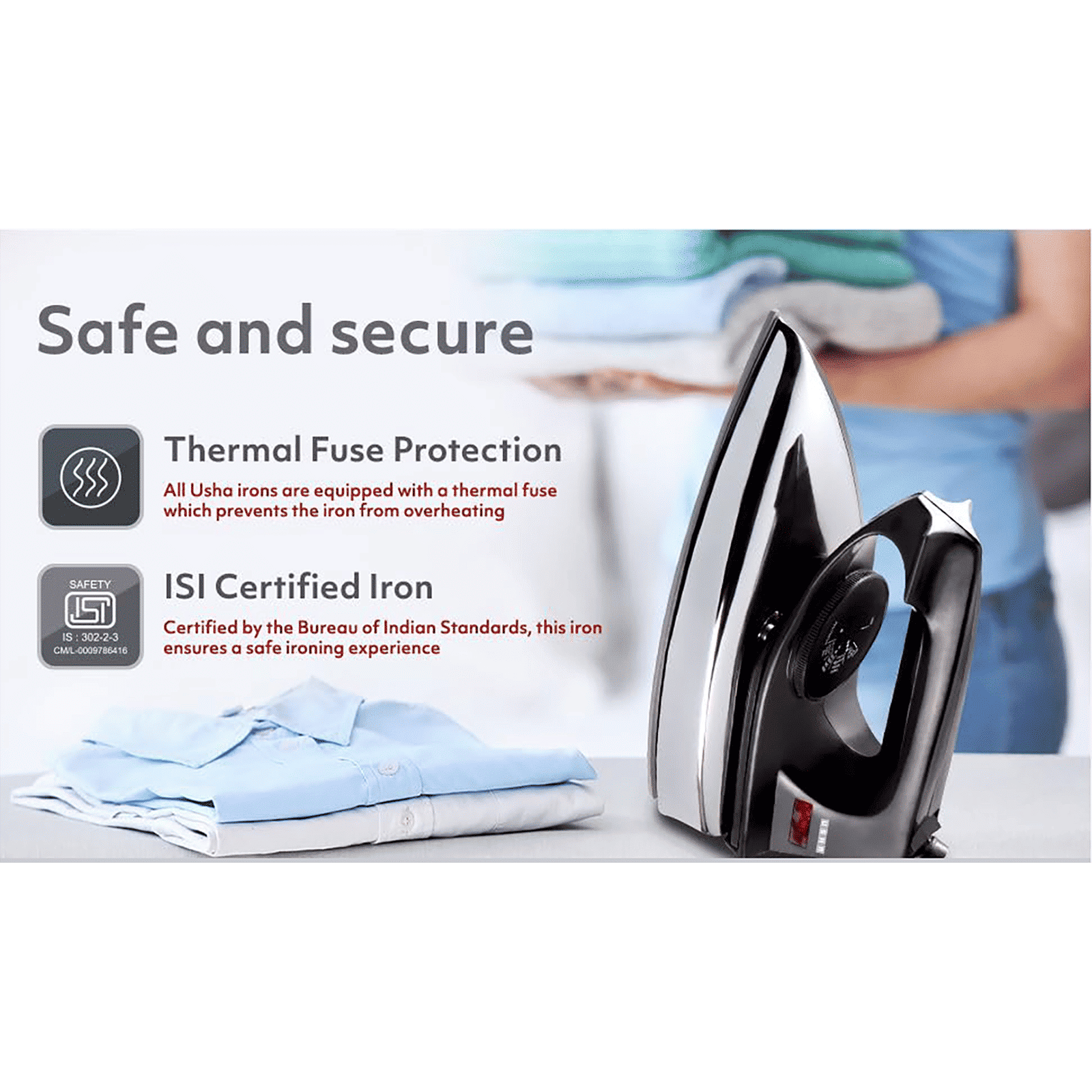 USHA El 2802 1000 Watts Dry Iron (Non Stick Soleplate, White) USHA El 2802 1000 Watts Dry Iron (Non Stick Soleplate, White)_8