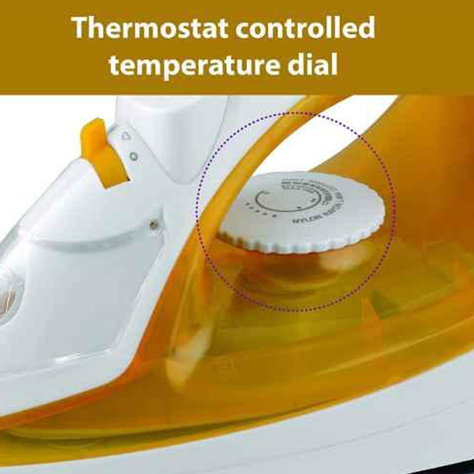 USHA Pro SI 3816 1600 Watts 280ml Steam Iron (Self Cleaning Function, 41245381644N, Yellow)_2