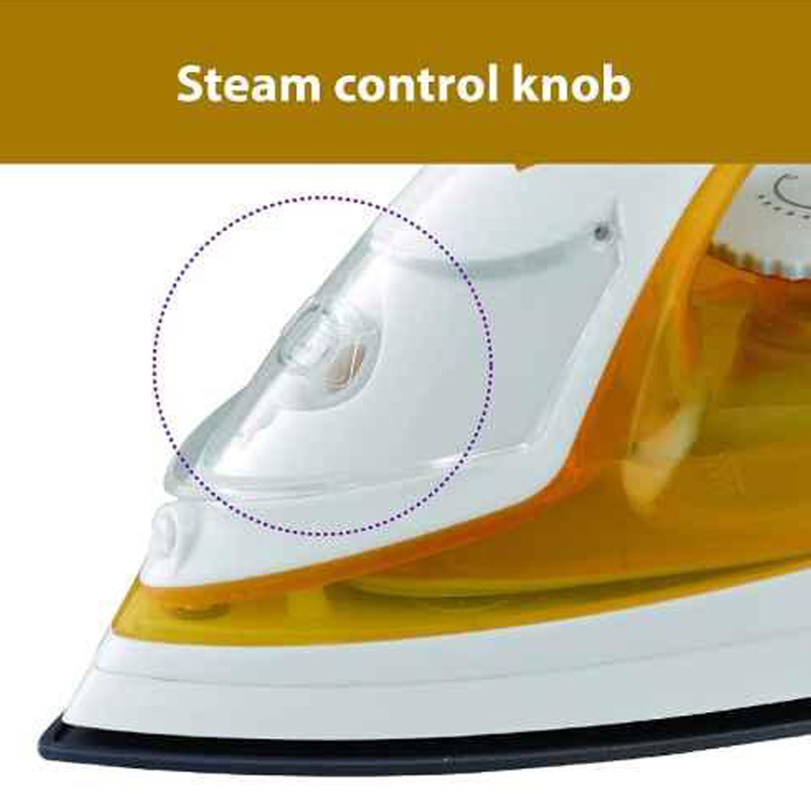 USHA Pro SI 3816 1600 Watts 280ml Steam Iron (Self Cleaning Function, 41245381644N, Yellow)_3