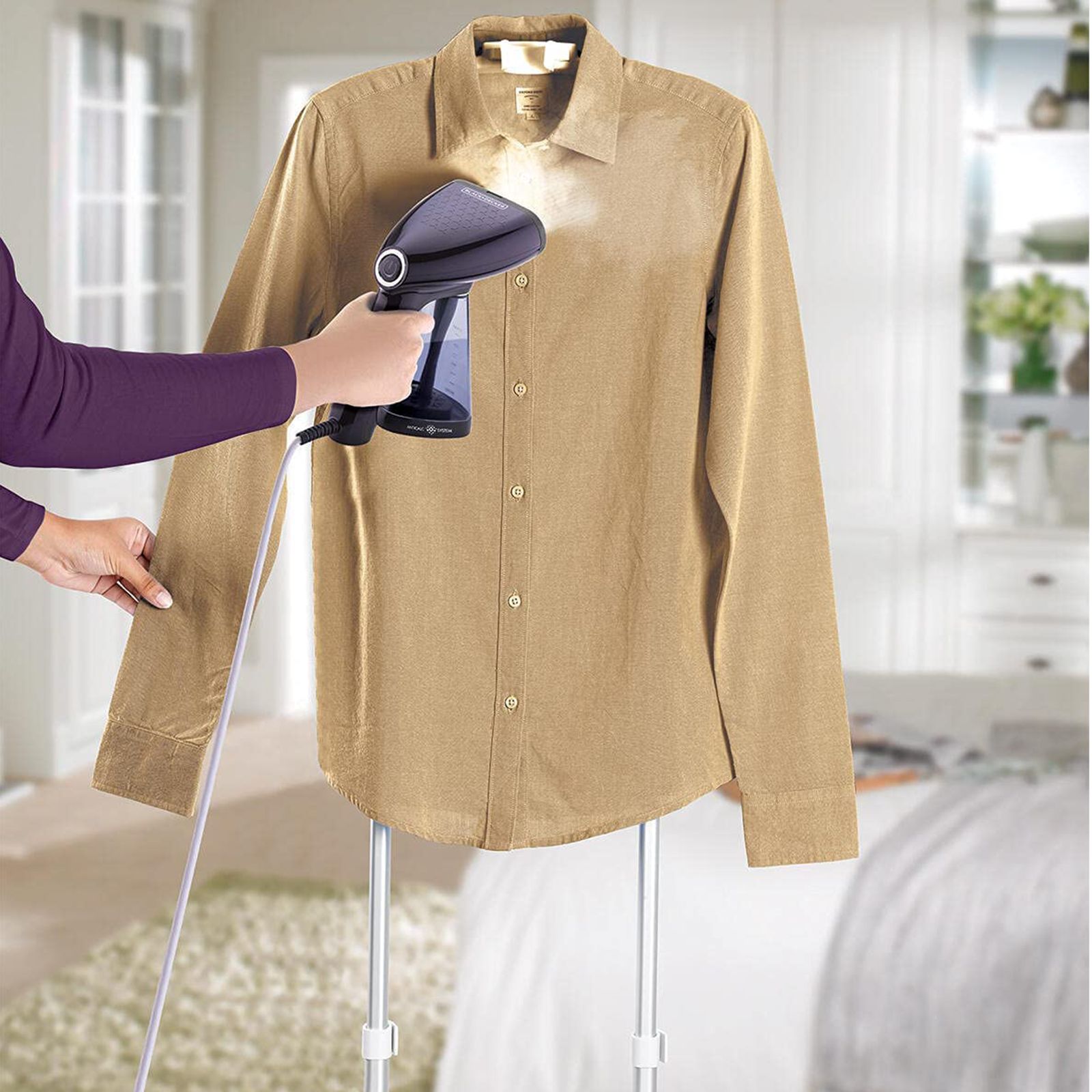 BLACK&DECKER 1500 Watts 260ml Garment Steamer (Over-Heat Protection, BXGS1501IN, Purple)_4