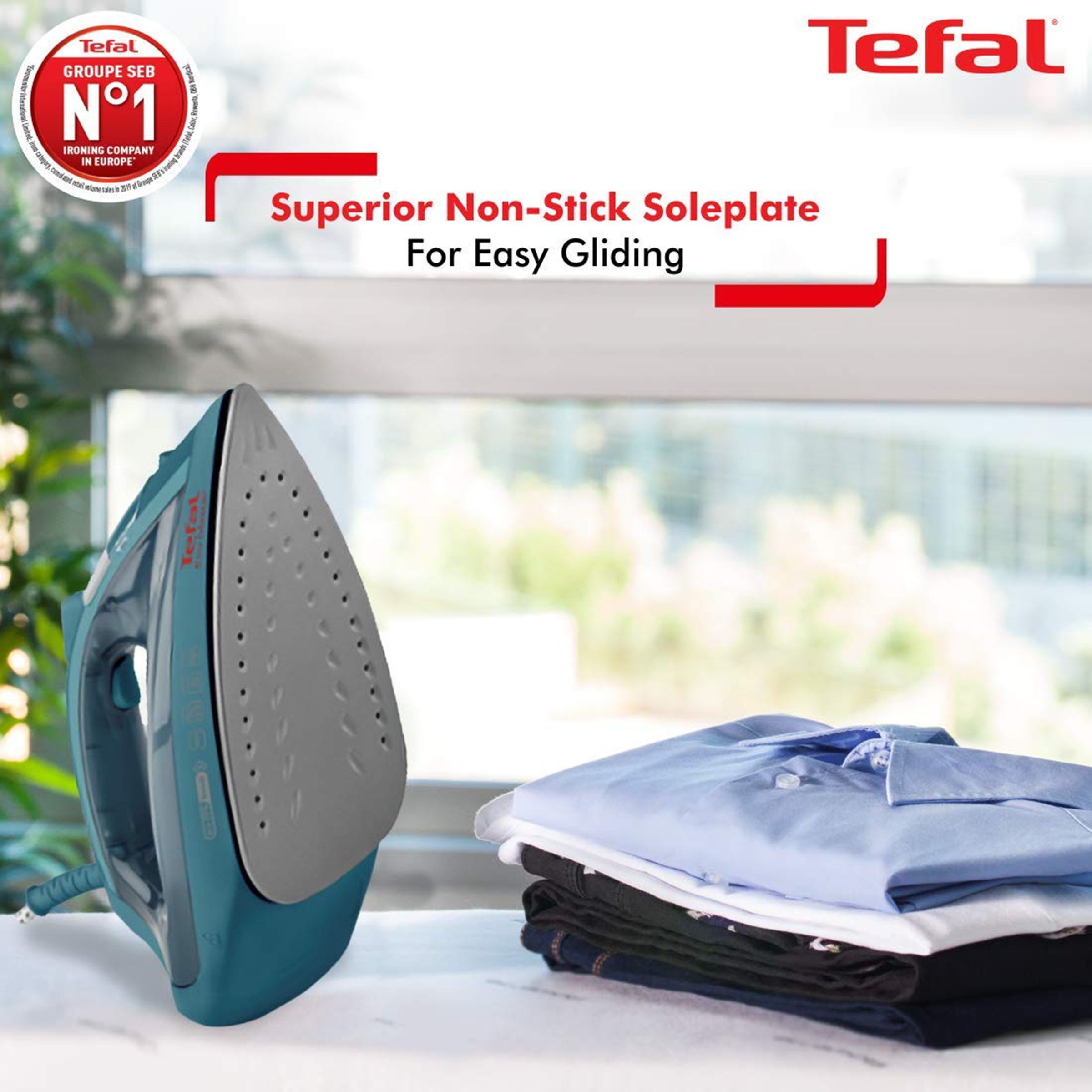 Tefal Eco Master 1800 Watts 200ml Steam Iron (Smooth-Gliding Non-Stick Soleplate, FV1720O1, Turkish Blue) Tefal Eco Master 1800 Watts 200ml Steam Iron (Smooth-Gliding Non-Stick Soleplate, FV1720O1, Turkish Blue)_3