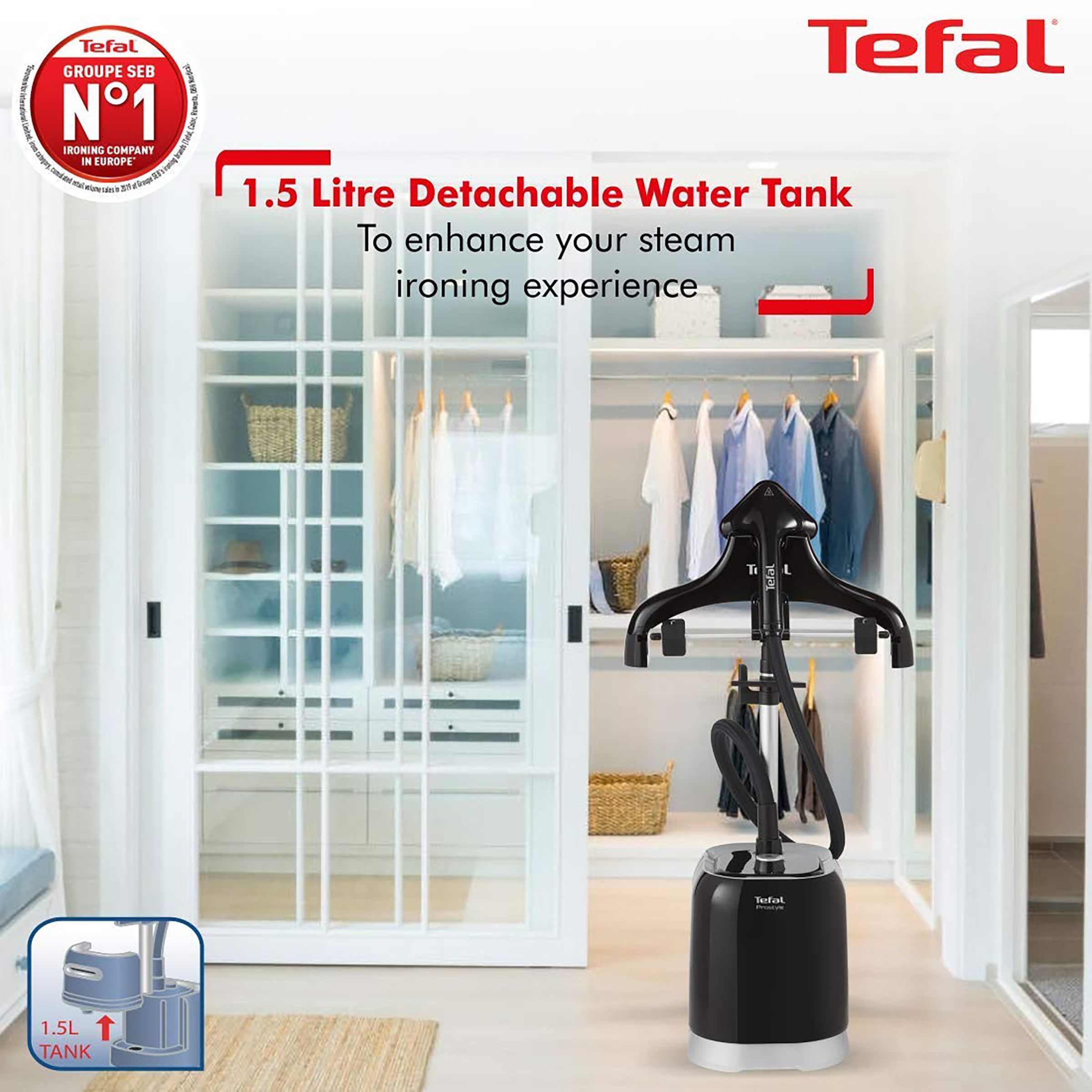 Tefal Pro Style 1800 Watts Standing Garment Steamer (1500ml Water Tank, Self Cleaning, Black)_4