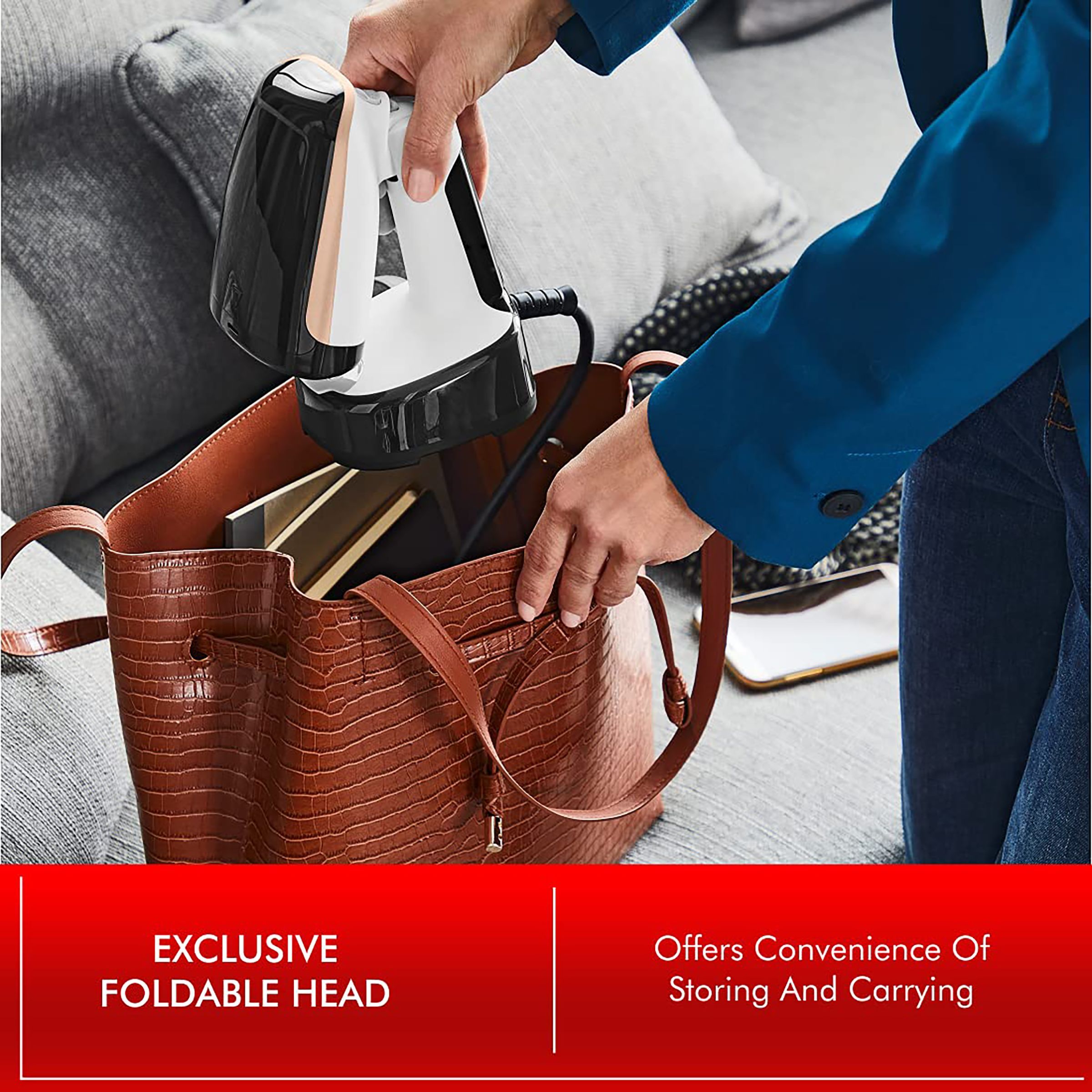 Tefal 1300 Watts 120ml Garment Steamer (Lightweight Design, DT303001, Black/White) Tefal 1300 Watts 120ml Garment Steamer (Lightweight Design, DT303001, Black/White)_4