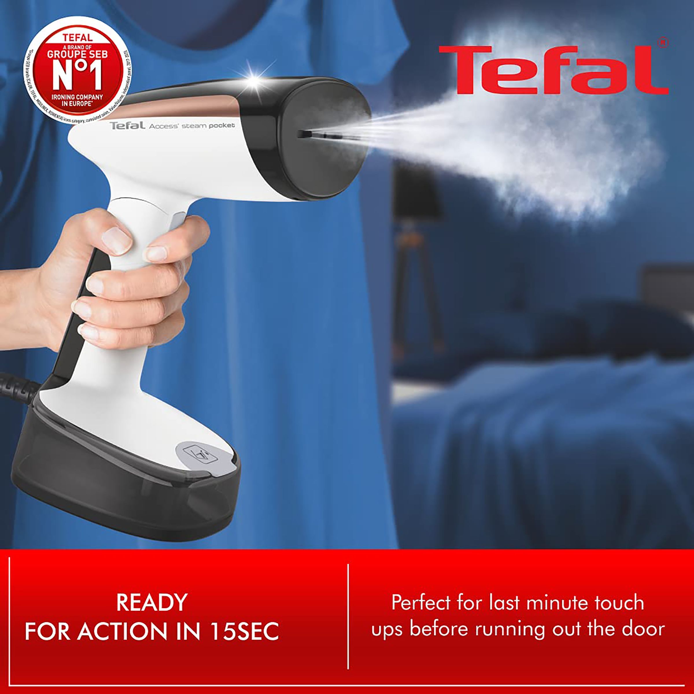Tefal 1300 Watts 120ml Garment Steamer (Lightweight Design, DT303001, Black/White) Tefal 1300 Watts 120ml Garment Steamer (Lightweight Design, DT303001, Black/White)_7
