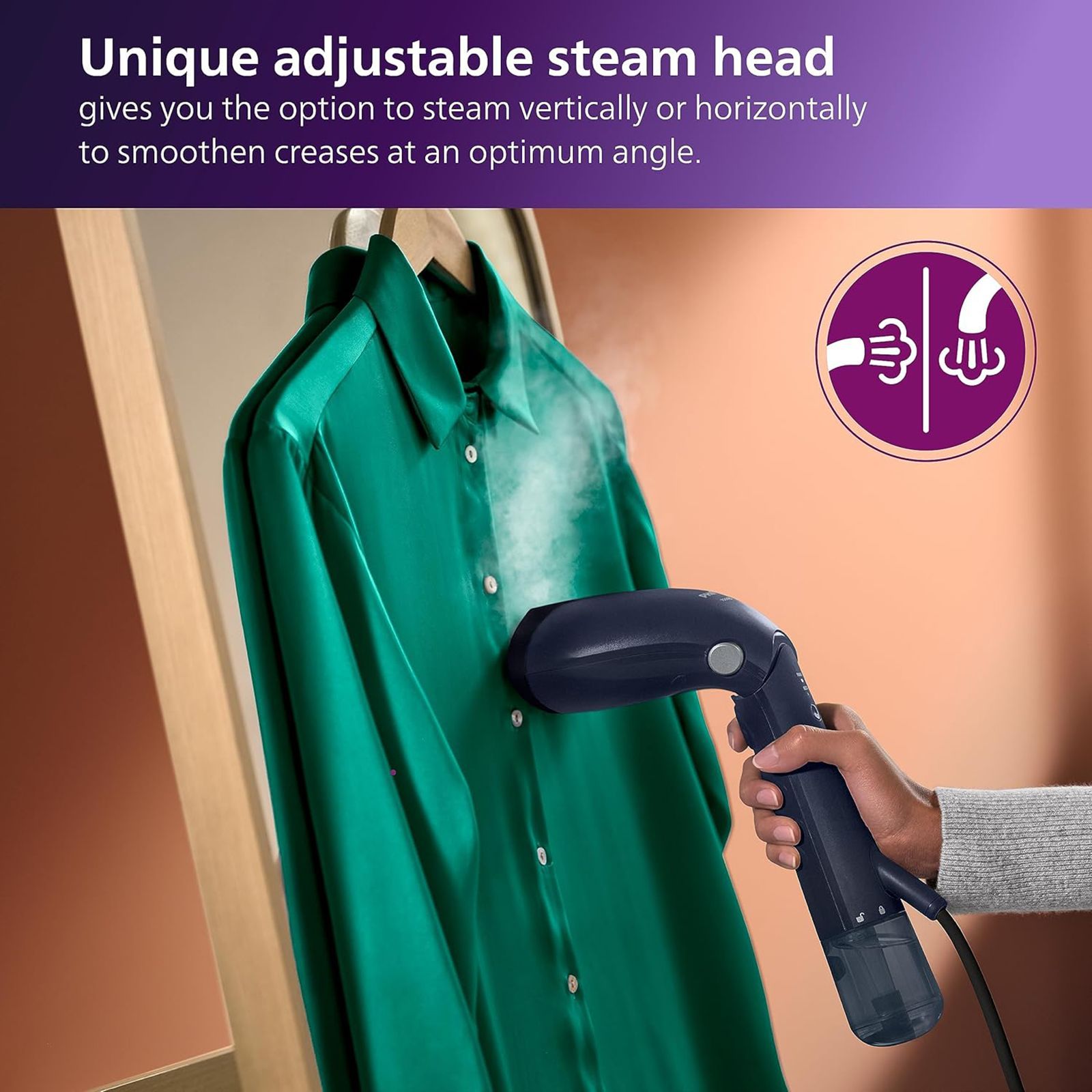 PHILIPS 7000 Series 1500 Watts Handheld Garment Steamer (100ml Water Tank, 2 Modes, OptimalTEMP Technology, Deep Azur) PHILIPS 7000 Series 1500 Watts Handheld Garment Steamer (100ml Water Tank, 2 Modes, OptimalTEMP Technology, Deep Azur)_18
