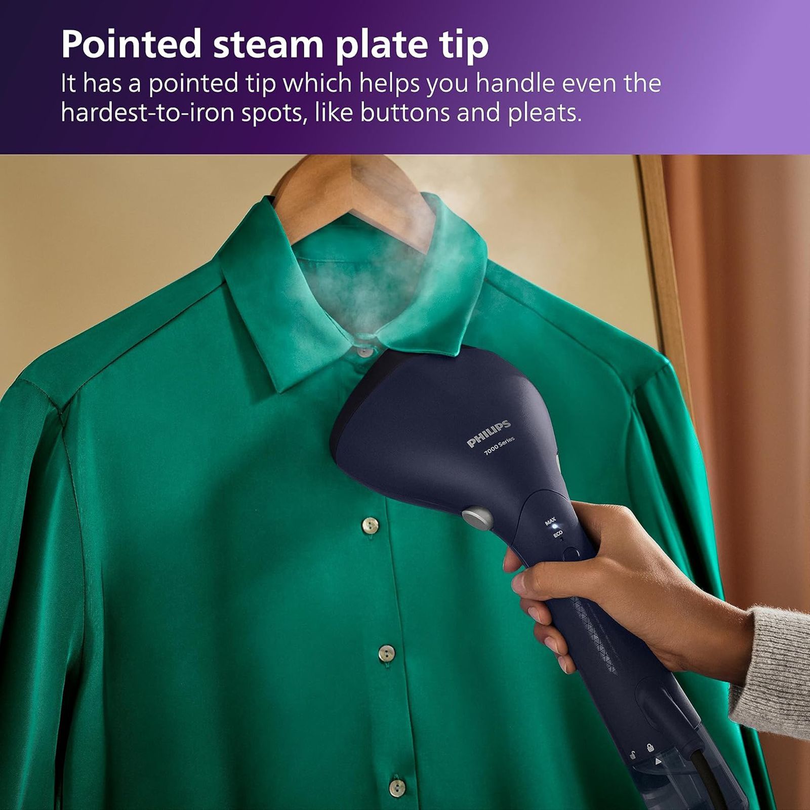 PHILIPS 7000 Series 1500 Watts Handheld Garment Steamer (100ml Water Tank, 2 Modes, OptimalTEMP Technology, Deep Azur) PHILIPS 7000 Series 1500 Watts Handheld Garment Steamer (100ml Water Tank, 2 Modes, OptimalTEMP Technology, Deep Azur)_19