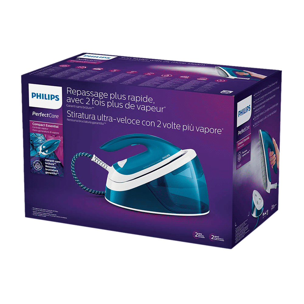 PHILIPS PerfectCare Compact Essential 2400 Watts 1300ml Steam Iron (Calc-Clean, Blue & White)_6