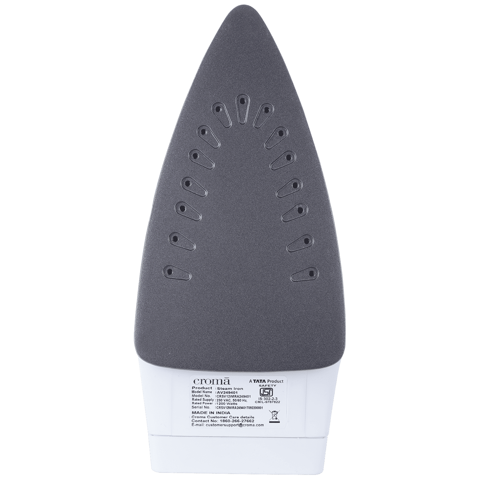 Croma 1200 Watts 180ml Steam Iron (360 Degree Swivel Cord, Blue)_10