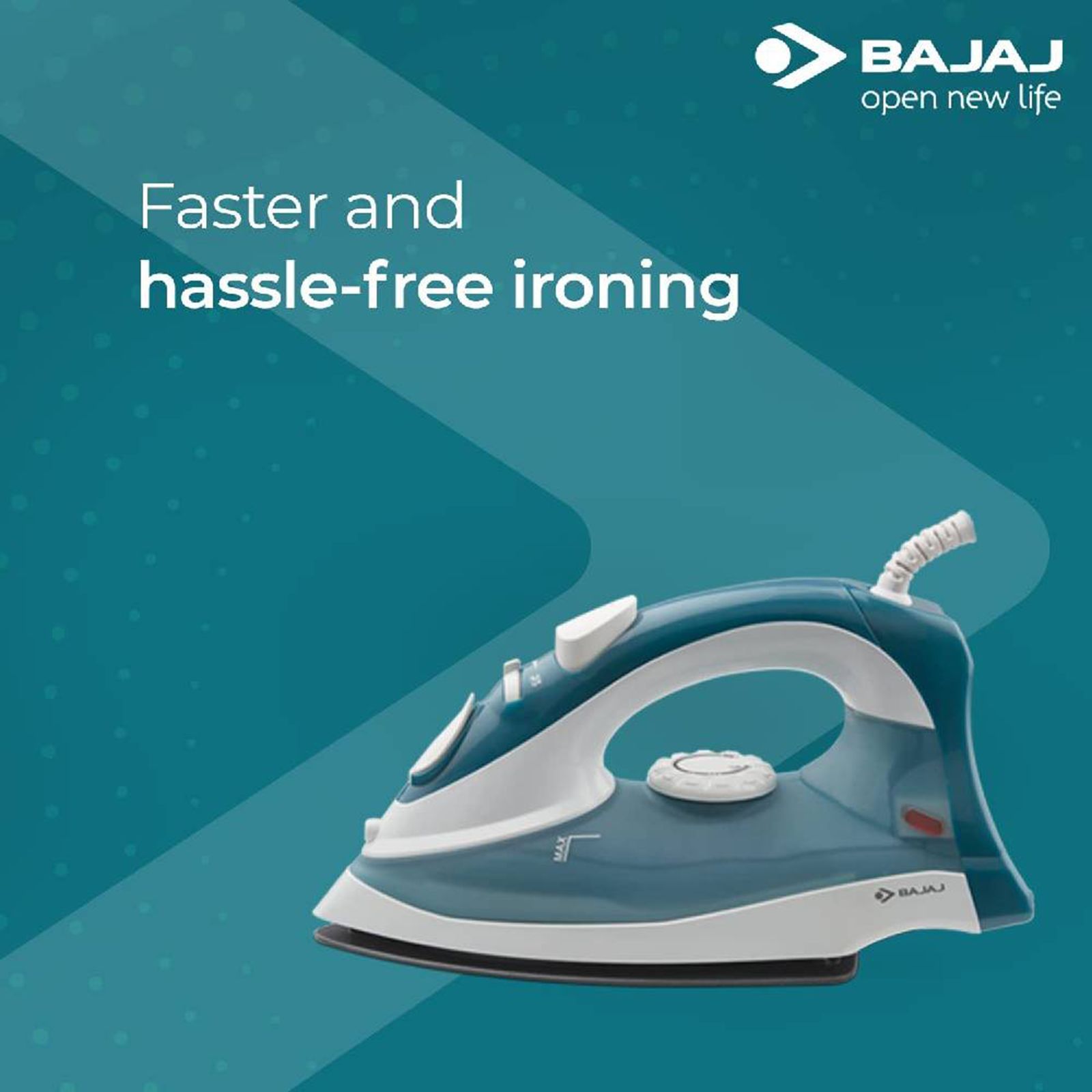 BAJAJ MX 3 Neo 1250 Watts 180ml Steam Iron (Auto Temperature Control Technology, Blue & White) BAJAJ MX 3 Neo 1250 Watts 180ml Steam Iron (Auto Temperature Control Technology, Blue & White)_7