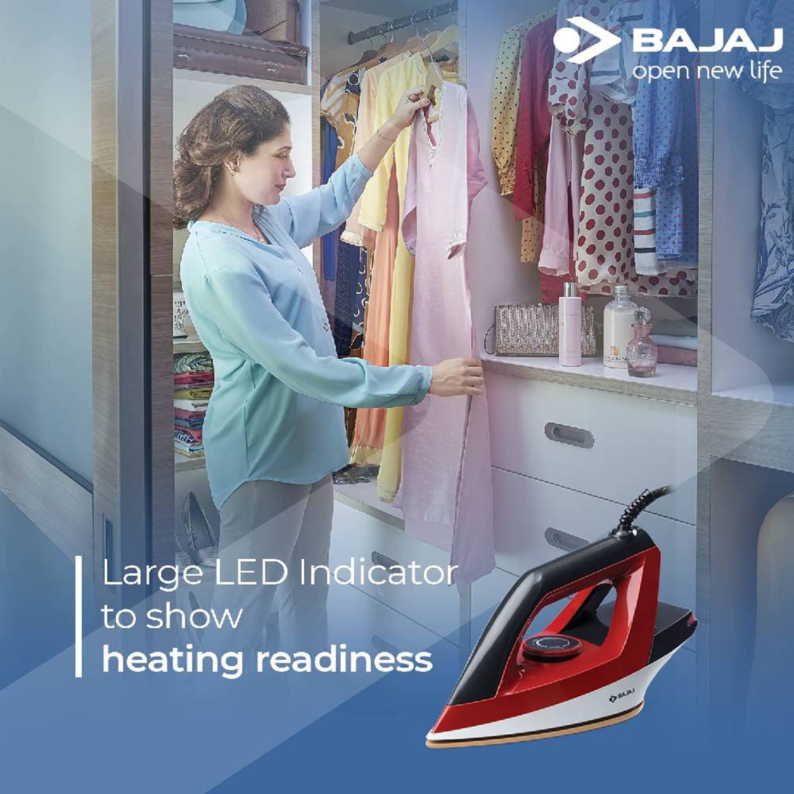 BAJAJ Splendora 1100 Watts Dry Iron (German Coating Technology, Red & Black)_2