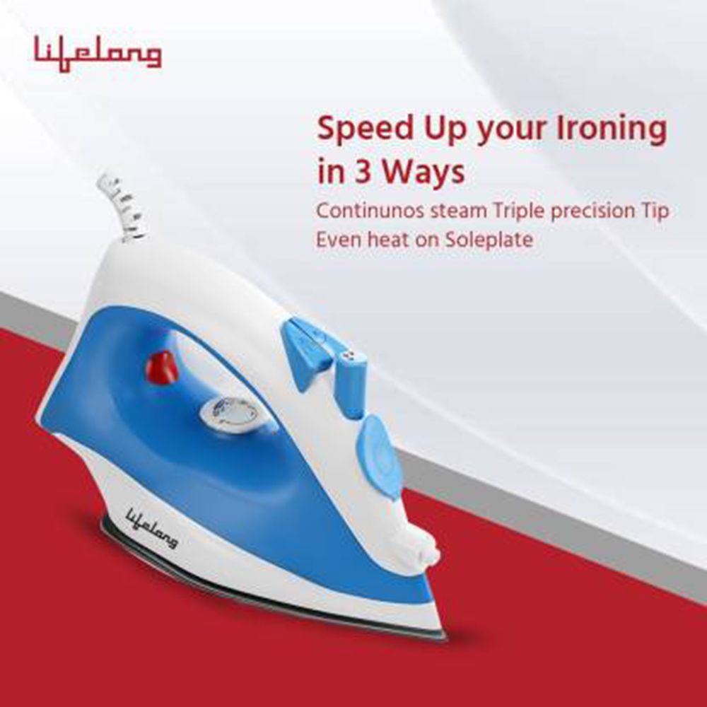 Lifelong 1200 Watts Steam Iron (Triple Precision Tip, LLSI02, Blue)_5