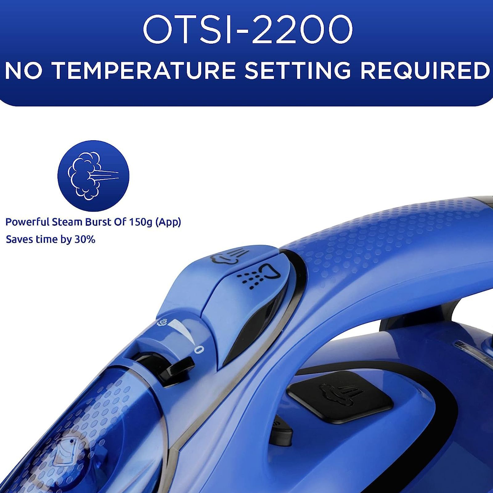 WARMEX 2200 Watts 360ml Steam Iron (3 Way Auto Shut Off Function, OTSI-2200, Blue and Black)_3