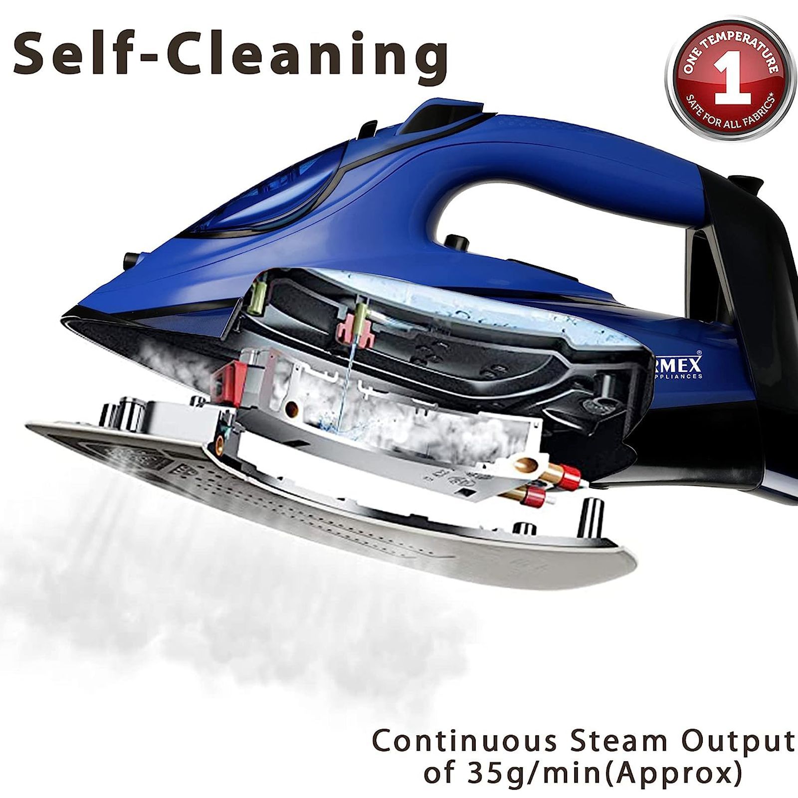 WARMEX 2200 Watts 360ml Steam Iron (3 Way Auto Shut Off Function, OTSI-2200, Blue and Black)_5