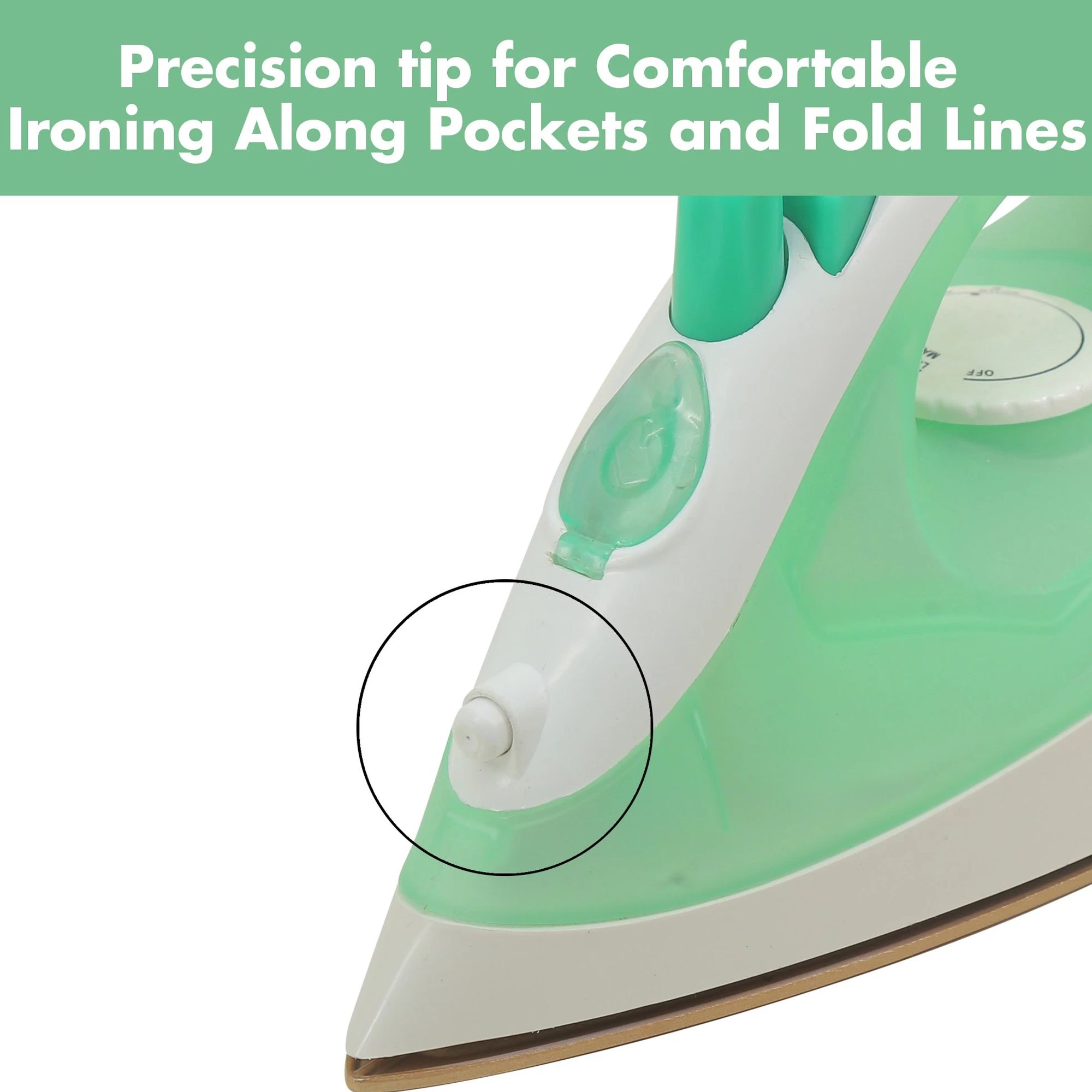 WARMEX Steam Glide 1200 Watts Steam Iron (Water Spray Function, Green)_5