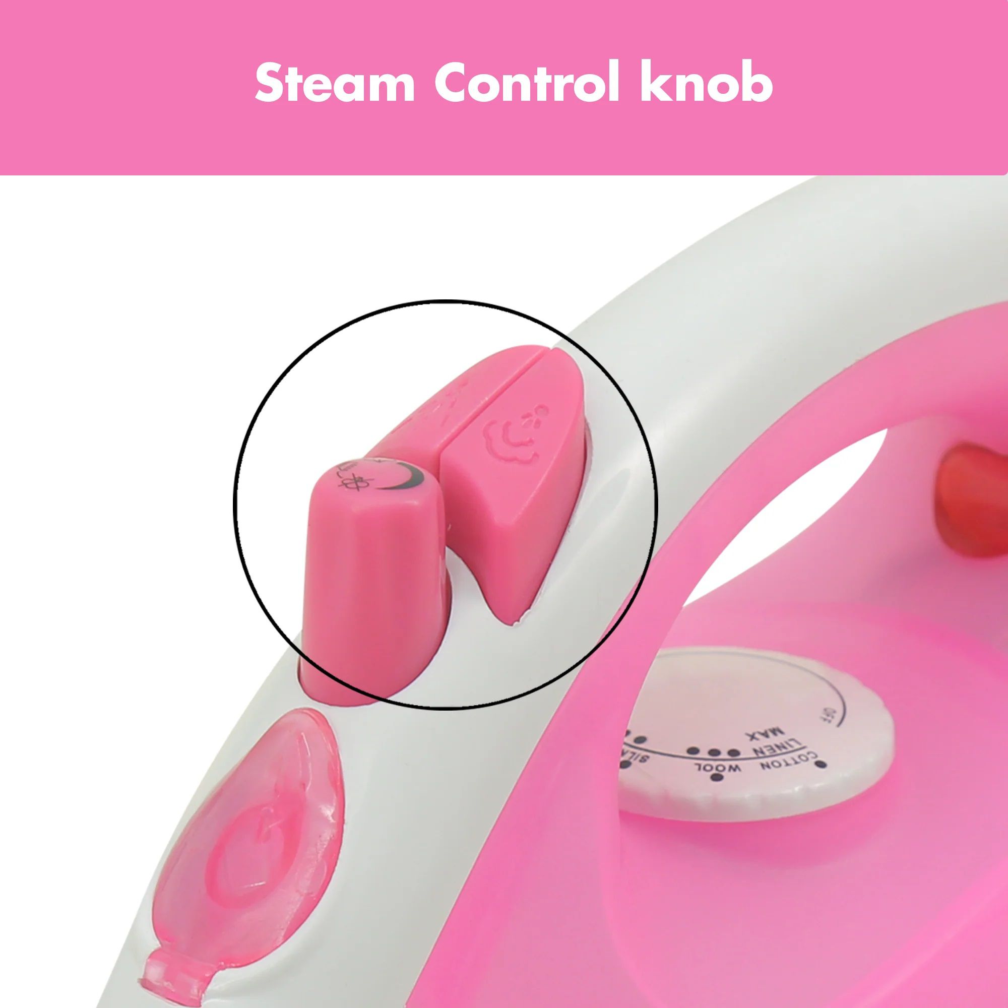 WARMEX Steam Glide 1200 Watts Steam Iron (Water Spray Function, Pink)_5