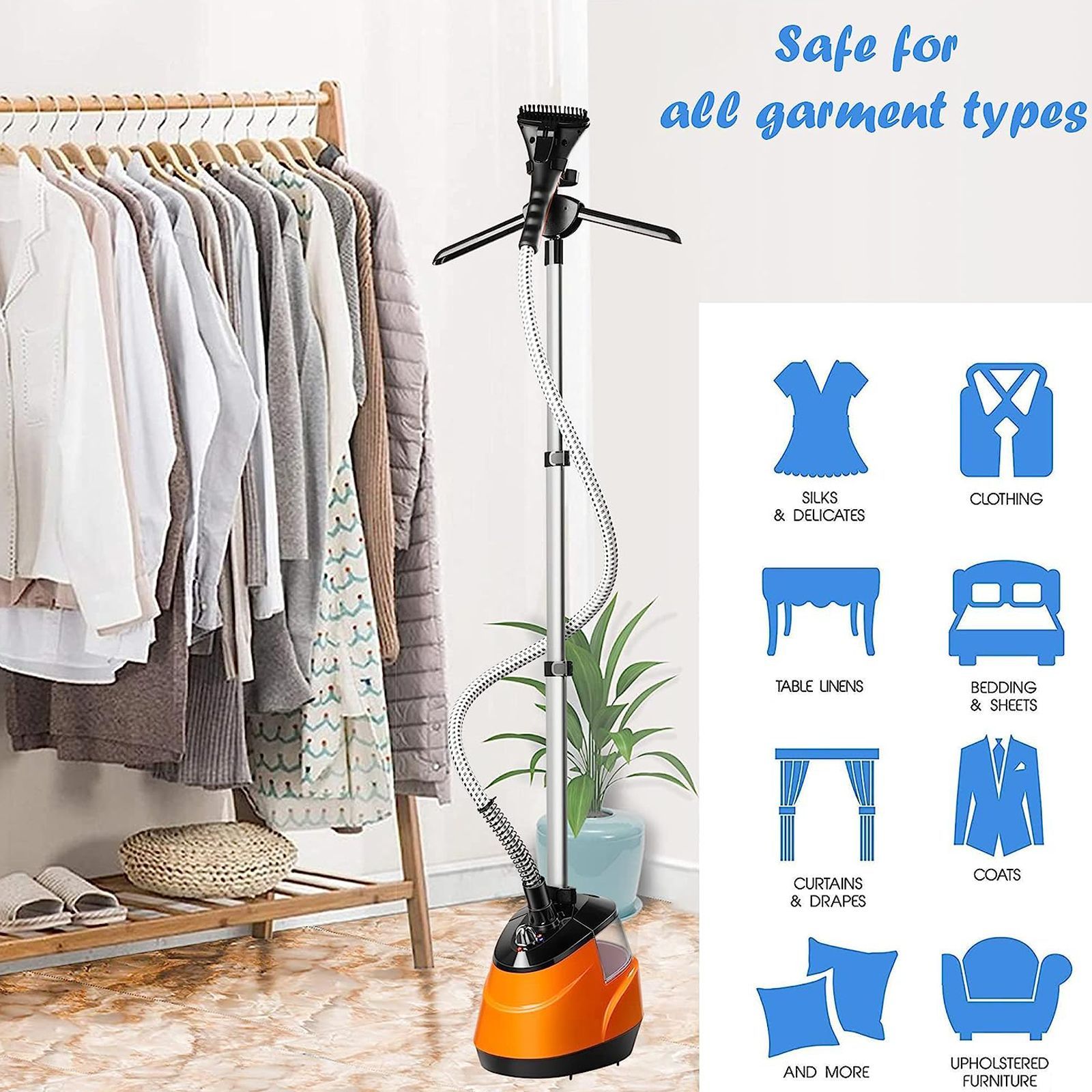 WARMEX 2200 Watts Standing Garment Steamer (2200ml Water Tank, 4 Modes, Indicator Light, Orange) WARMEX 2200 Watts Standing Garment Steamer (2200ml Water Tank, 4 Modes, Indicator Light, Orange)_4