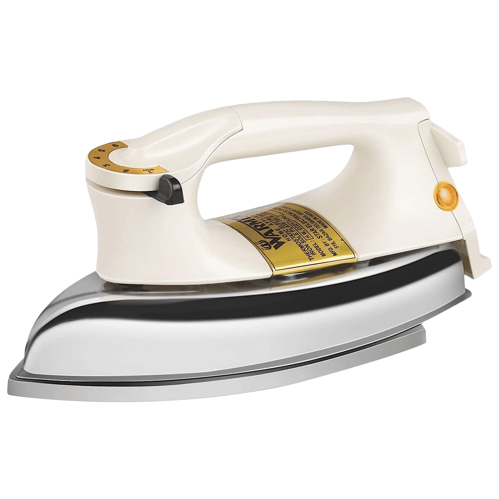 WARMEX Plancha 750 Watts Dry Iron (360 Degree Swivel Cord, Ivory and Chrome)_1