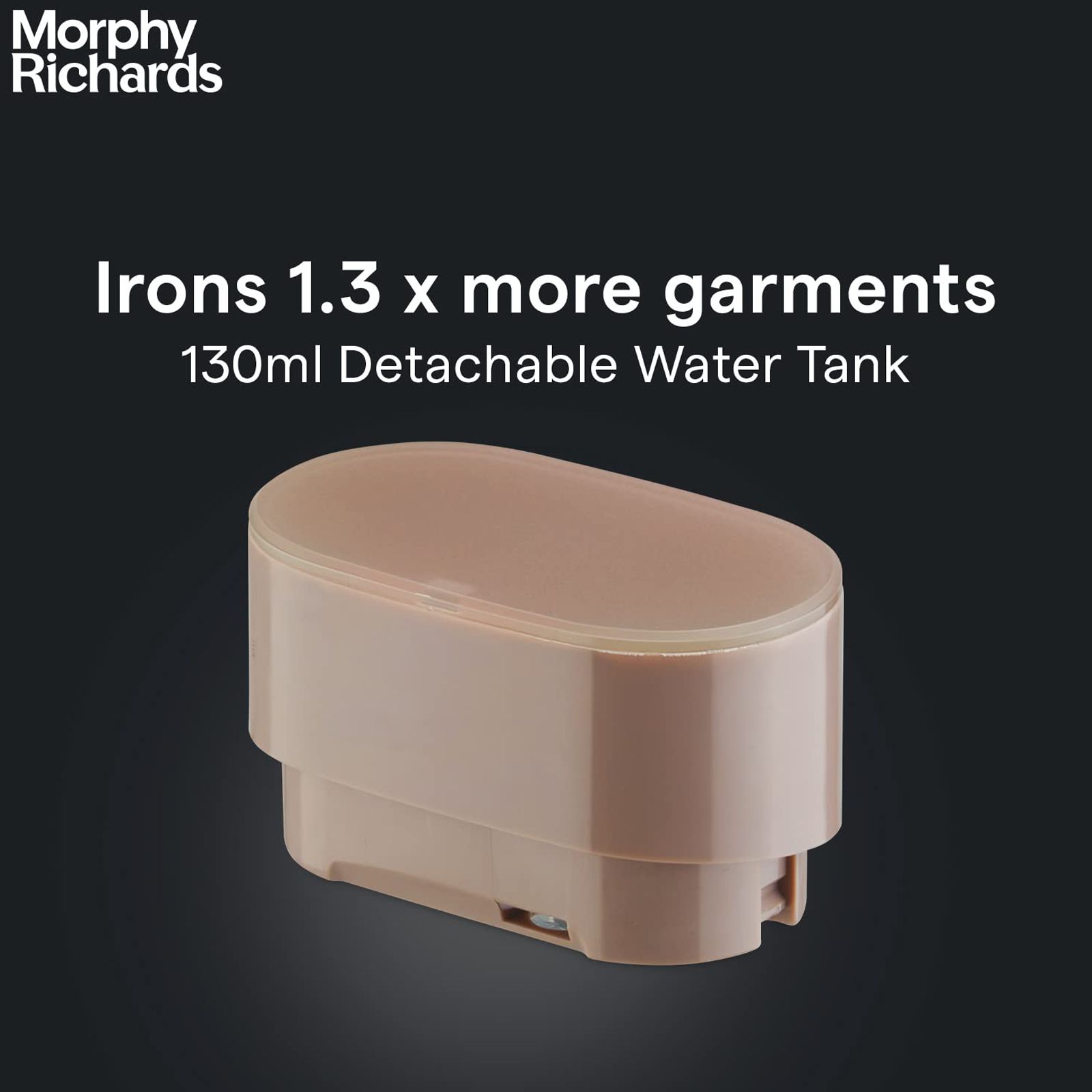 Morphy Richards Steam Pro 1300 Watts Handheld Garment Steamer (130ml Water Tank, Foldable & Lightweight, Champagne Gold)_3