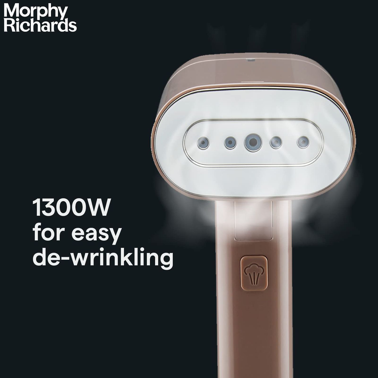 Morphy Richards Steam Pro 1300 Watts Handheld Garment Steamer (130ml Water Tank, Foldable & Lightweight, Champagne Gold)_4