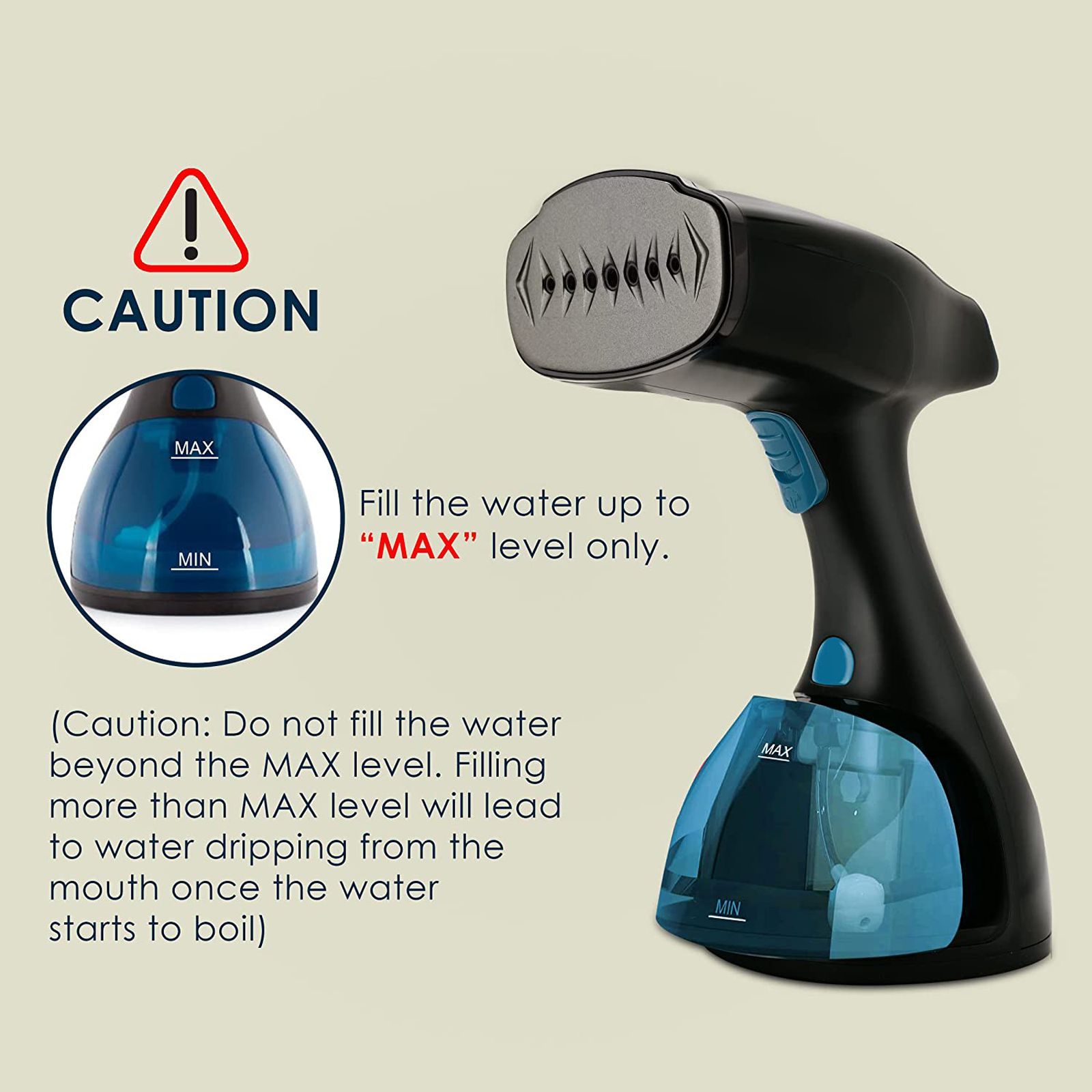 AGARO Signify 1500 Watts 260 ml Garment Steamer (Fast Heating, Black and Blue) AGARO Signify 1500 Watts 260 ml Garment Steamer (Fast Heating, Black and Blue)_3