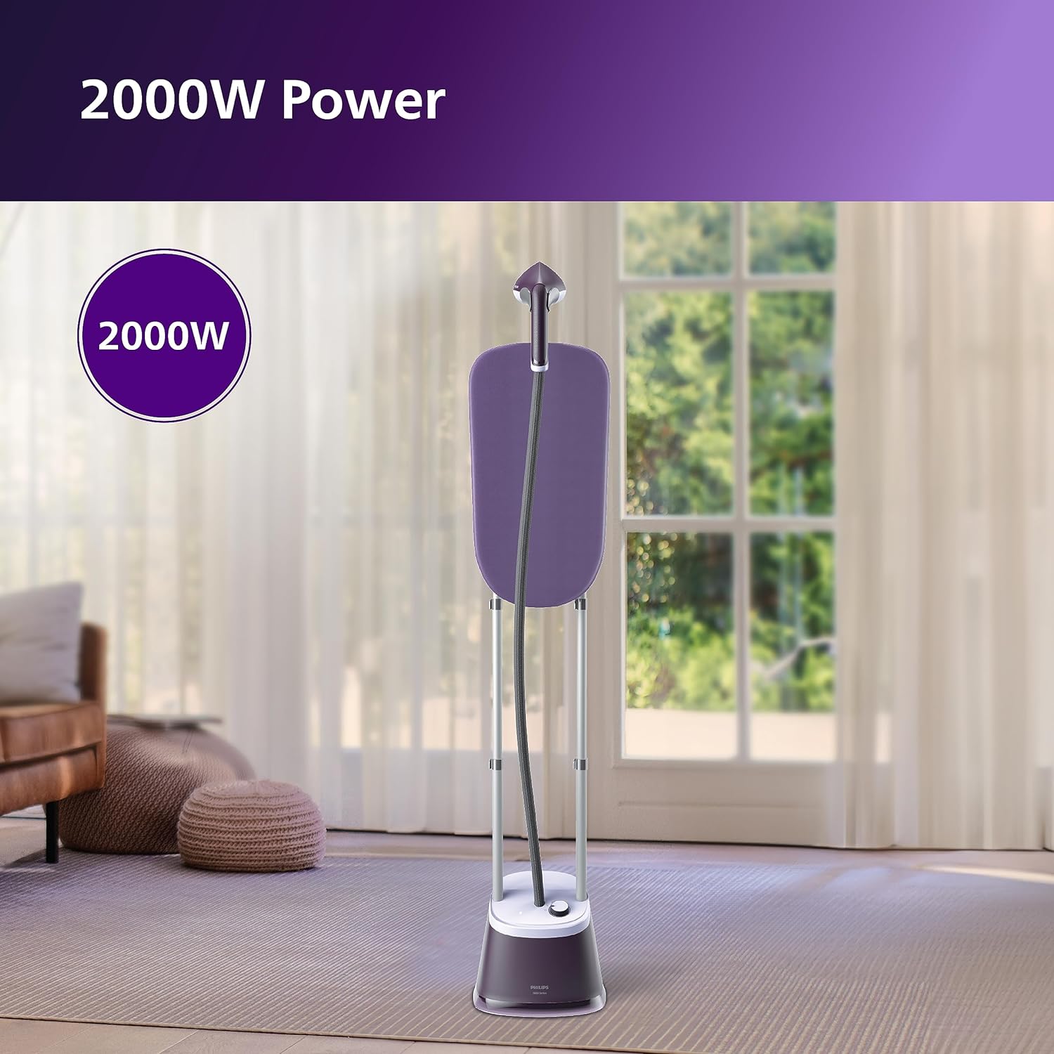 PHILIPS 3000 Series 2000 Watts Standing Garment Steamer (2000ml Water Tank, 3 Modes, Tilted StyleBoard, Purple) PHILIPS 3000 Series 2000 Watts Standing Garment Steamer (2000ml Water Tank, 3 Modes, Tilted StyleBoard, Purple)_11