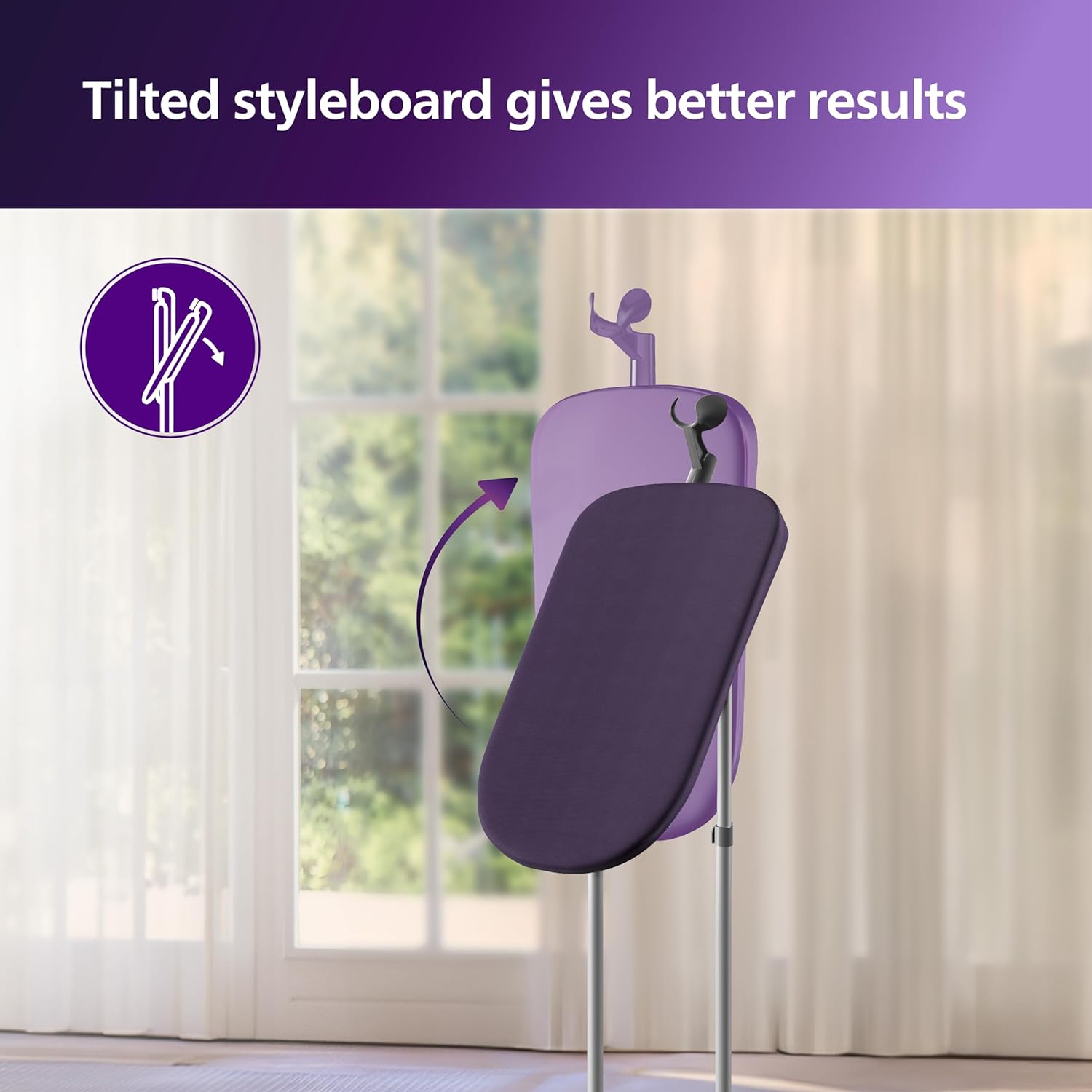 PHILIPS 3000 Series 2000 Watts Standing Garment Steamer (2000ml Water Tank, 3 Modes, Tilted StyleBoard, Purple) PHILIPS 3000 Series 2000 Watts Standing Garment Steamer (2000ml Water Tank, 3 Modes, Tilted StyleBoard, Purple)_9