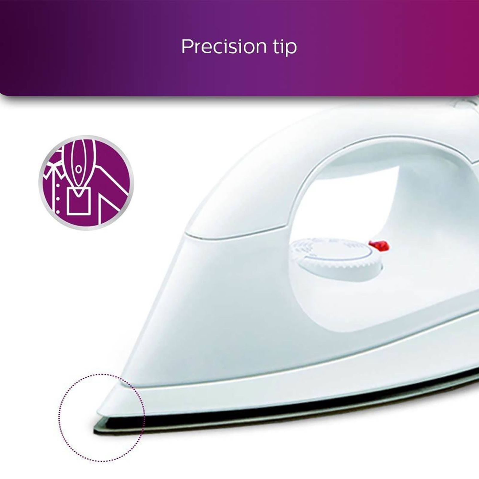 PHILIPS HI114 1000 Watts Dry Iron (Iron Temperature-ready Light, White)_9