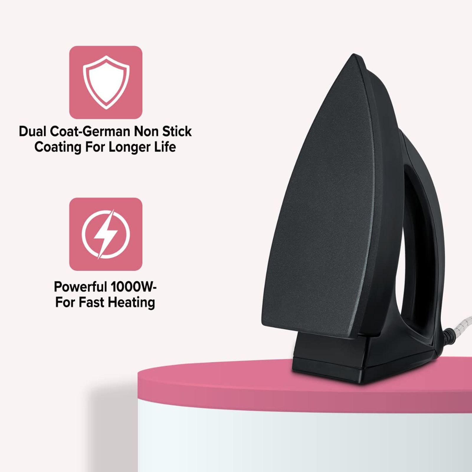 Syska Clasique 1000 Watts Dry Iron (Non-Stick Soleplate, SYSKA-SDI-350, Black) Syska Clasique 1000 Watts Dry Iron (Non-Stick Soleplate, SYSKA-SDI-350, Black)_2