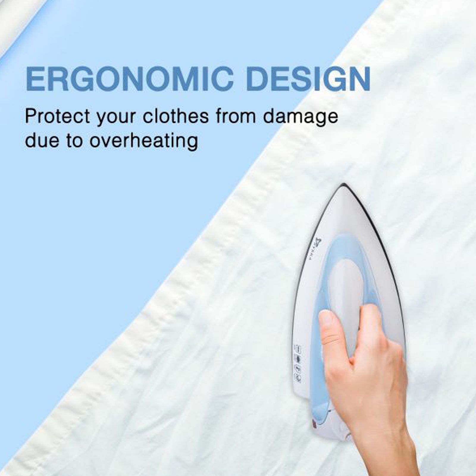 Syska Eco 800 Watts Dry Iron (Non-stick Soleplate, SDI-800, Blue)_5